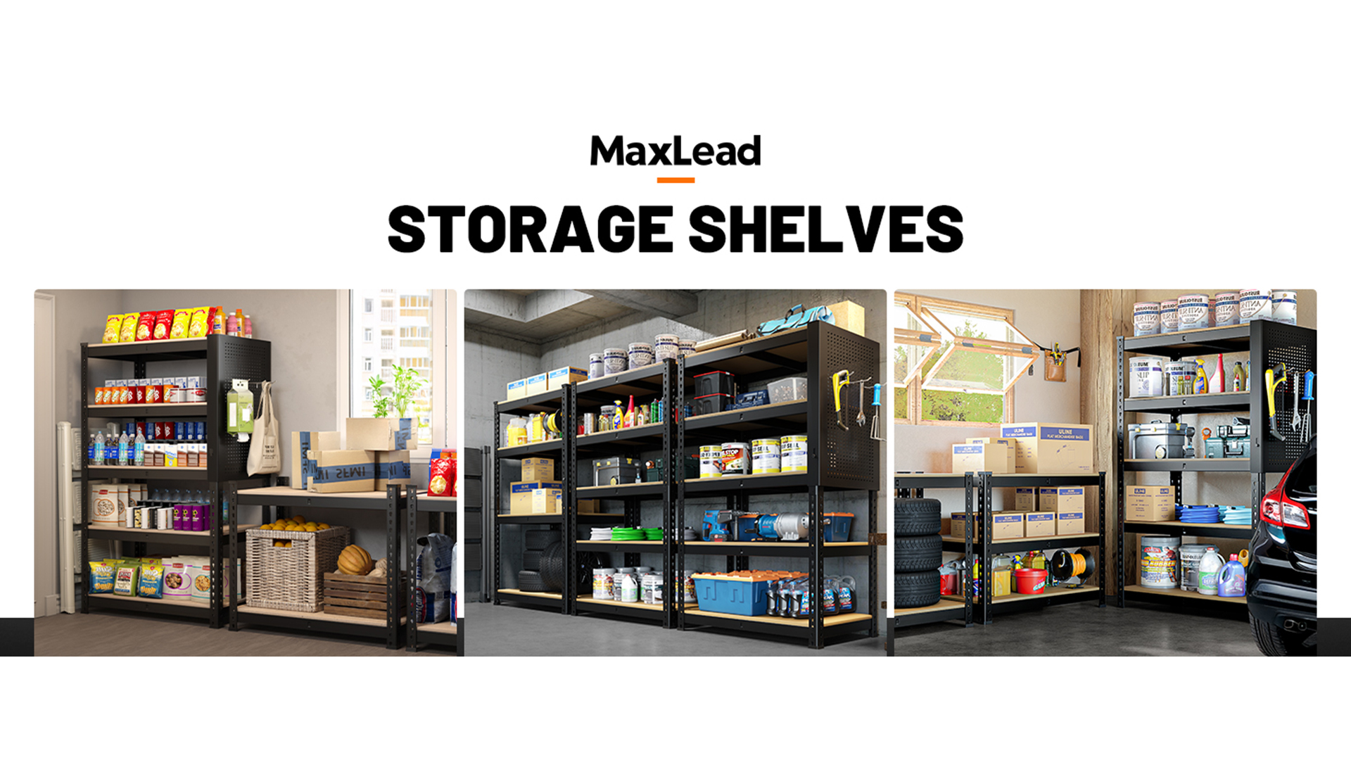 thumbnail video image 2 of HOKEEPER Heavy Duty Storage Shelves 5-Tier Adjustable Garage Shelves for Storage 2600LBS, 35.43"W x 15.74"D x 72.05"H with Pegboard Commercial Industrial Shelving Units for Garage Pantry Black, 2 of 11