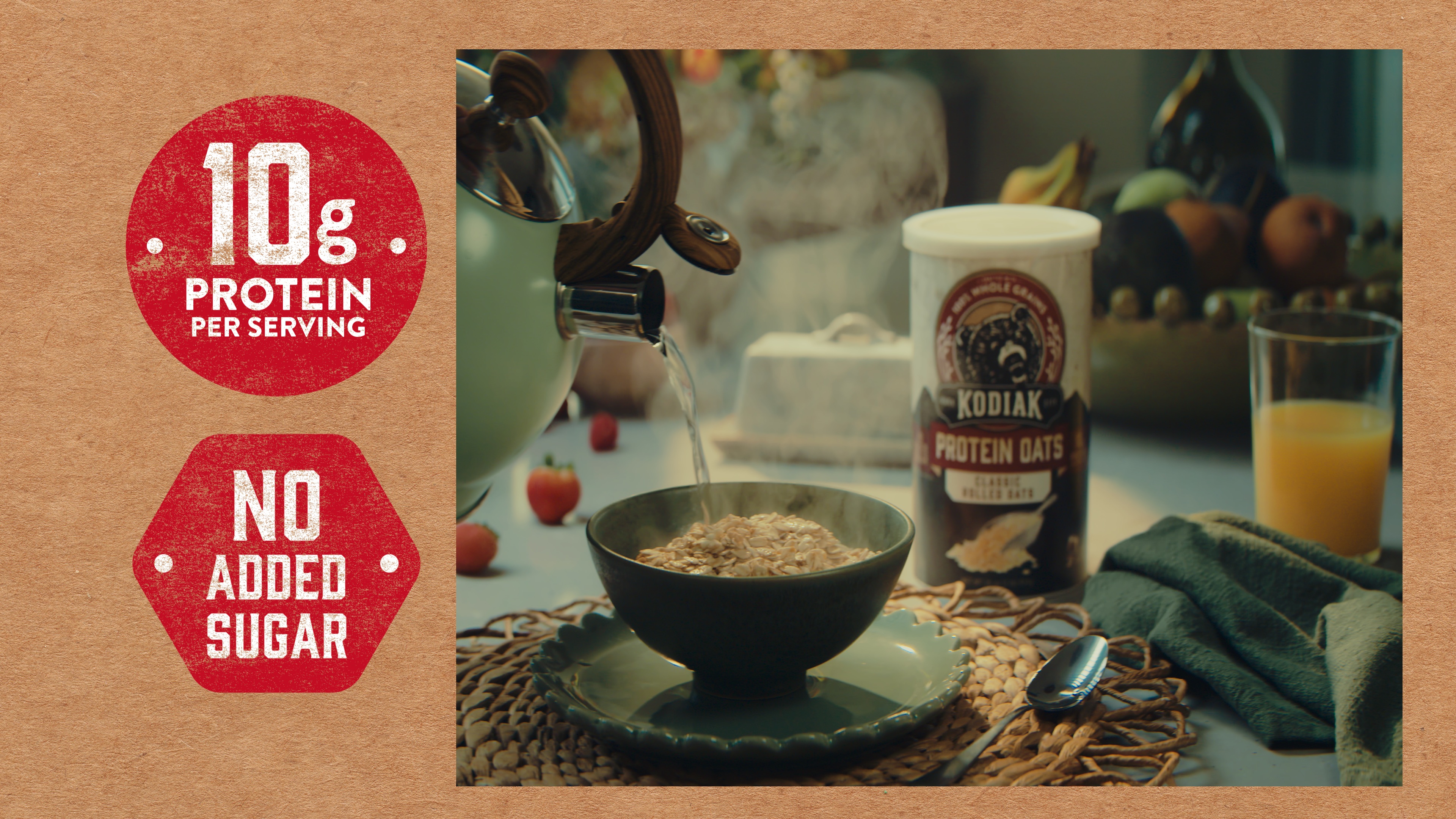 thumbnail video image 2 of Kodiak Protein-Packed Classic Rolled Oats, 16 oz Canister, 2 of 8