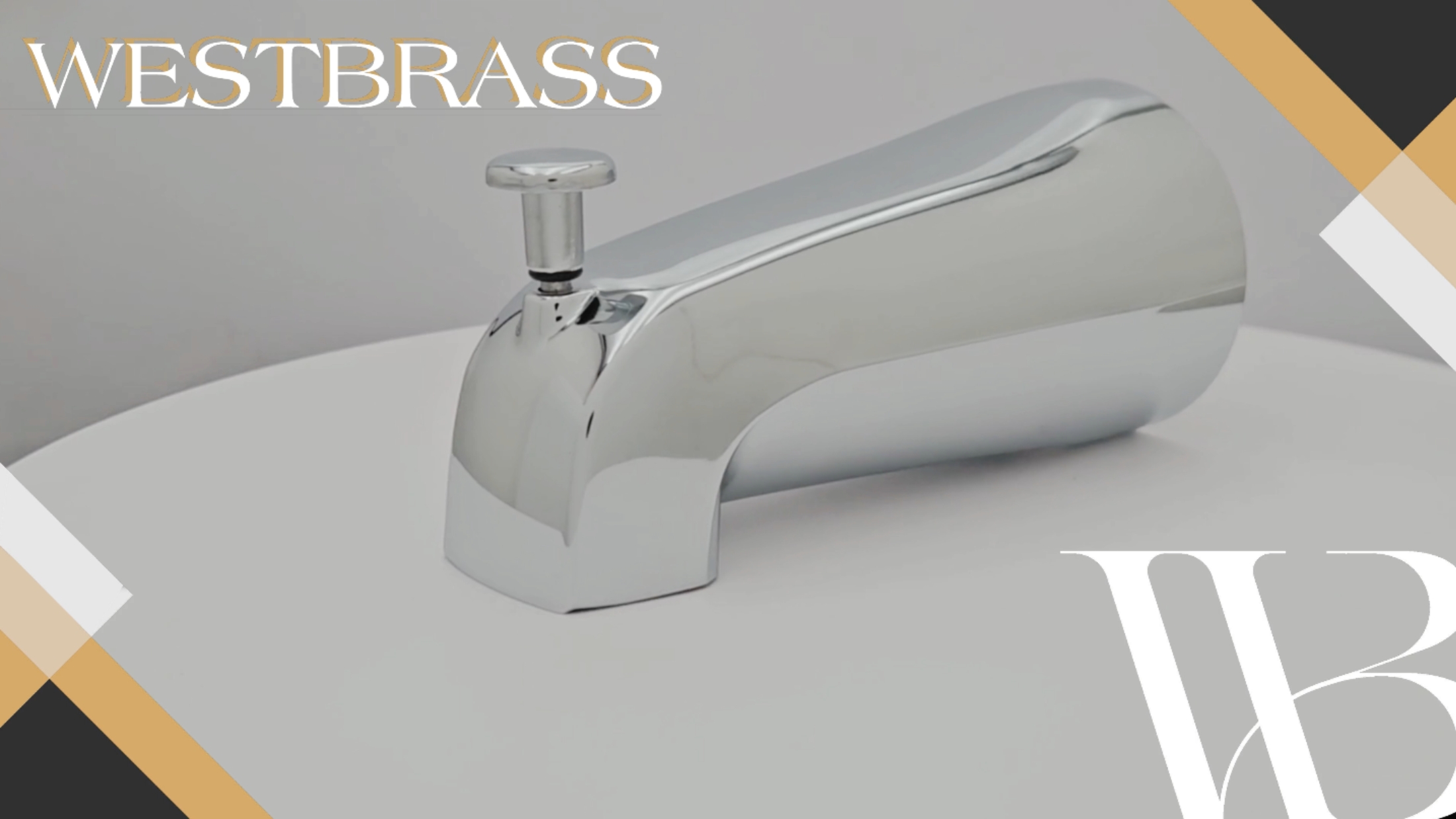 thumbnail video image 2 of Westbrass E531DUS-26 Universal Fit 5-1/4" Diverter Tub Spout, Polished Chrome, 2 of 11