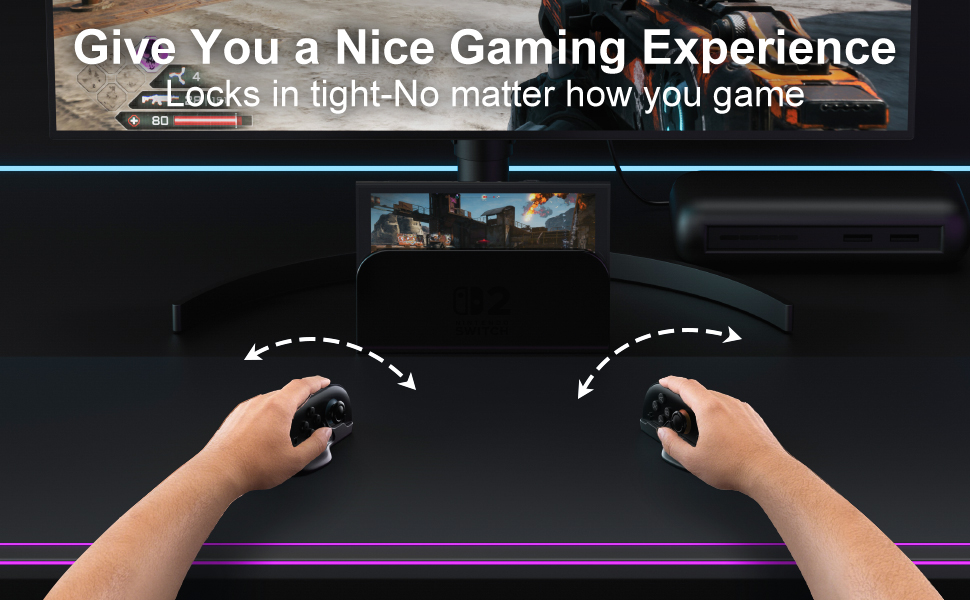 thumbnail video image 2 of HONCAM Gaming Mouse Grip for Switch 2 Joycons, Switch2 Accessories for NS2 Controllers with Smooth Ptfe Glide Pads, Portable Mouse Grip for Joy Con, Black, 2 Pack, 2 of 8