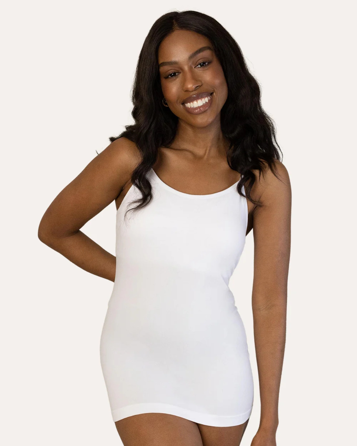 thumbnail video image 2 of Coobie Women’s Seamless Padded Camisole, White, One Size, 2 of 8