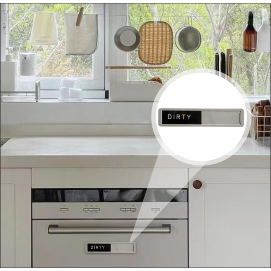 thumbnail video image 2 of Original: Qurecci Marchi Soft Touch,Clean Dirty Sign , Dishwasher Magnet KUBIK LETTERS, 2 of 10