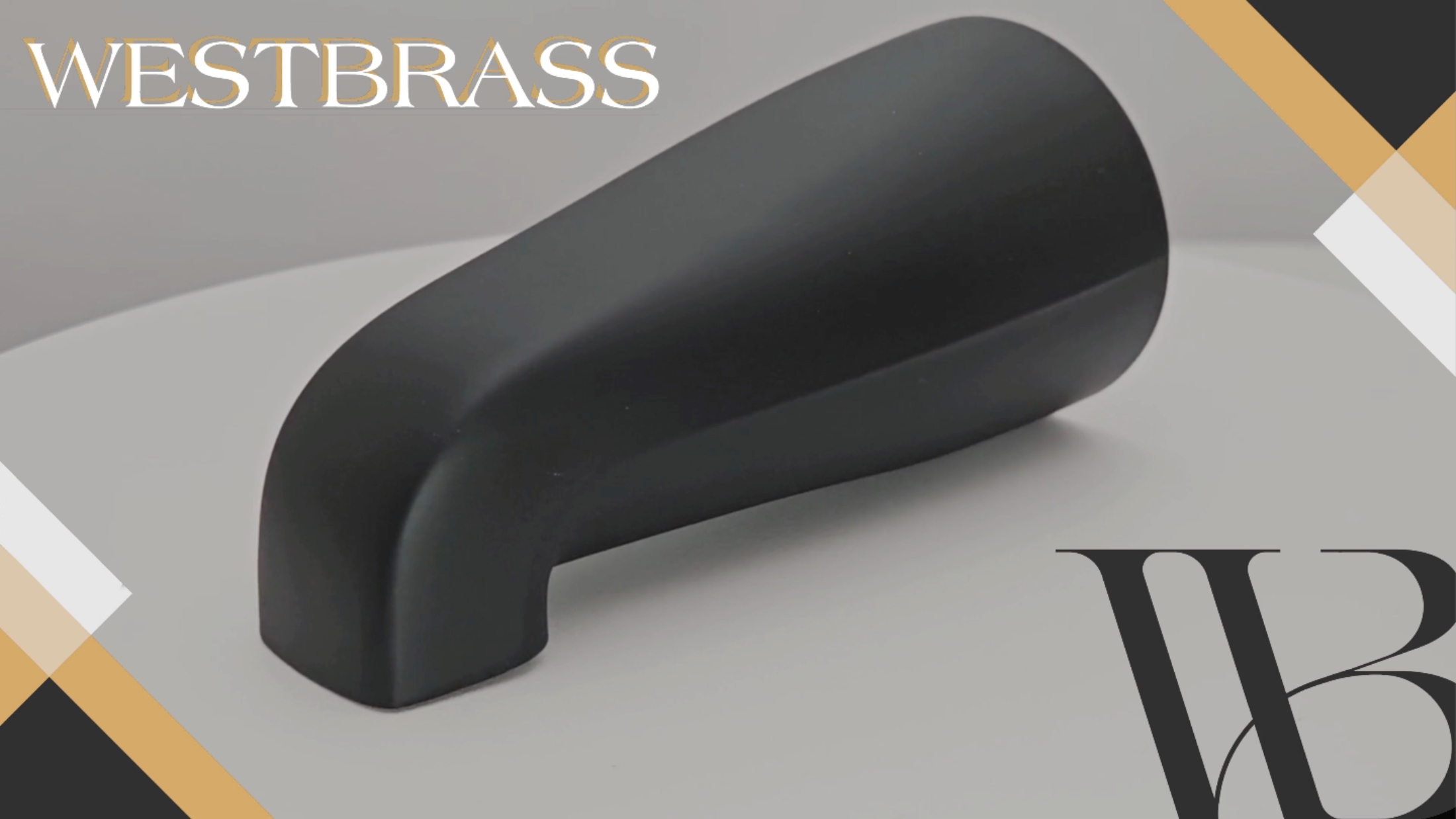 thumbnail video image 2 of Westbrass E531-1F-62 5-1/4" Standard Front Connection Tub Spout, Matte Black, 2 of 10