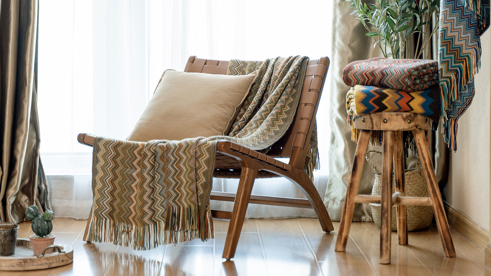 thumbnail video image 2 of Battilo Rust Red Throw Blanket,Knitted Boho Blanket,Lightweight Mexcian Afgan Blanket,50"x80", 2 of 8