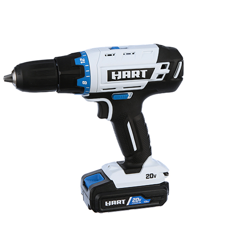 HART 20V Rechargeable Cordless 1 2 inch Drill Driver Kit with 1.5Ah Lithium Ion Battery and Charger Walmart