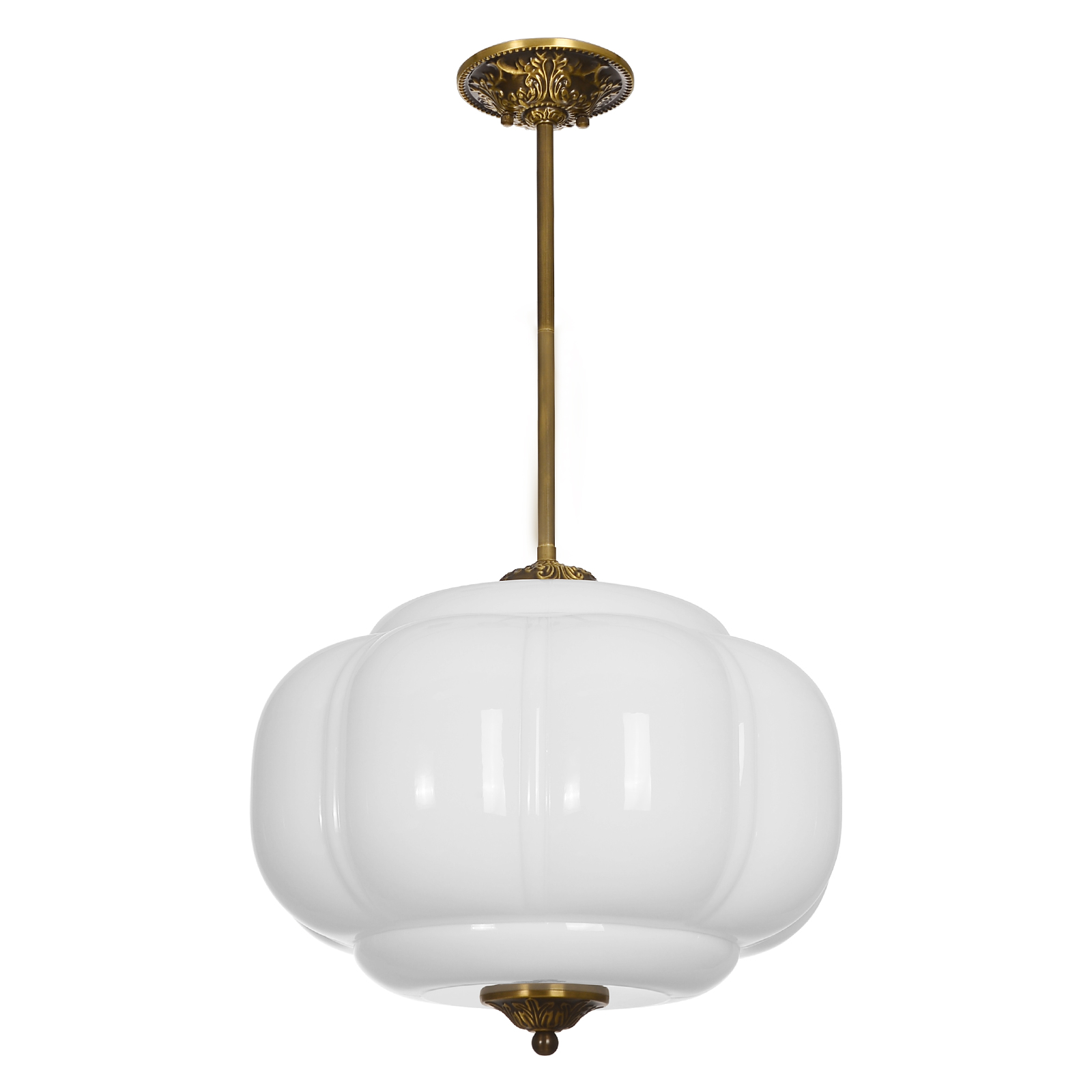 thumbnail video image 2 of Arturesthome Eloise Scallop Milk Glass Semi-Flush Mount Pendant Ceiling Light, 2 of 3