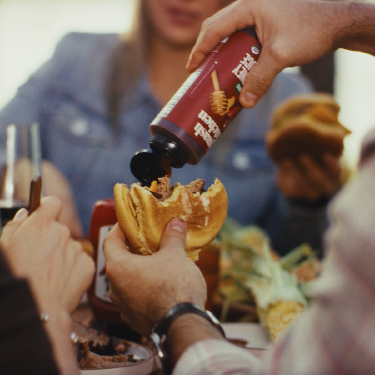 thumbnail video image 2 of Smash Kitchen Organic Hot Honey BBQ Sauce, 15 oz Bottle, 2 of 8