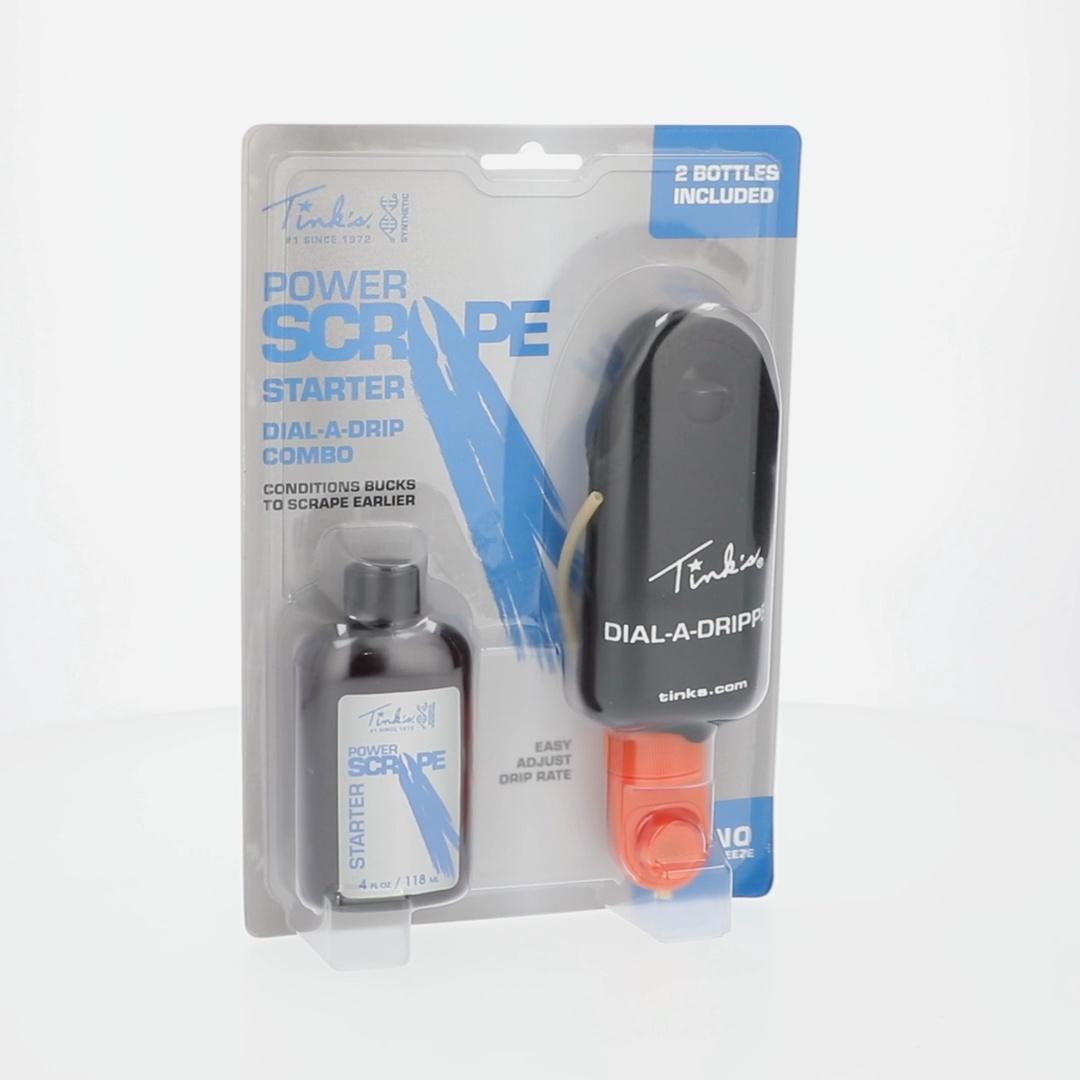 Tink's® Dial-A-Dripper Mock Scrape Starter Kit with two 4 oz