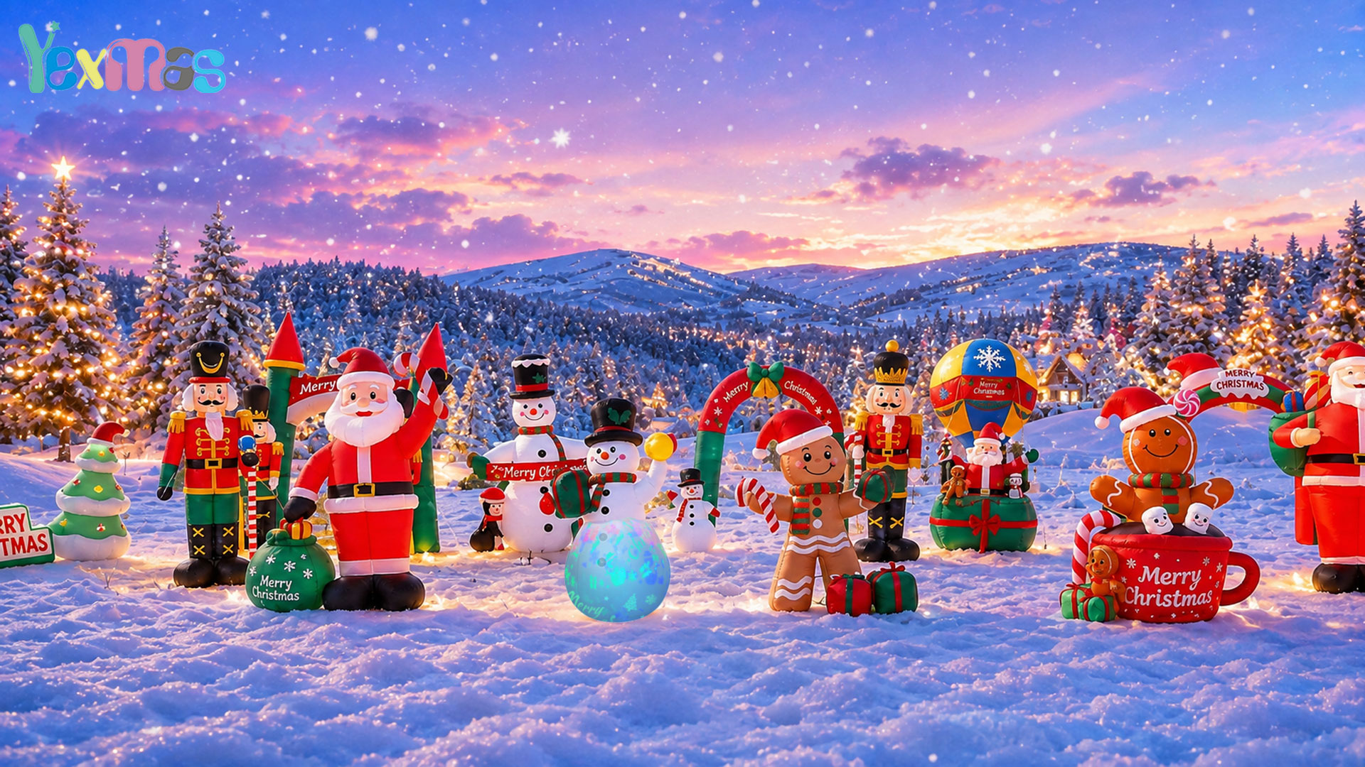 thumbnail video image 2 of Yexmas 9FT Inflatable Christmas Santa Claus in Hot Air Balloon,Outdoor Holiday Decoration with LED Lights for Yard Lawn Garden, 2 of 14