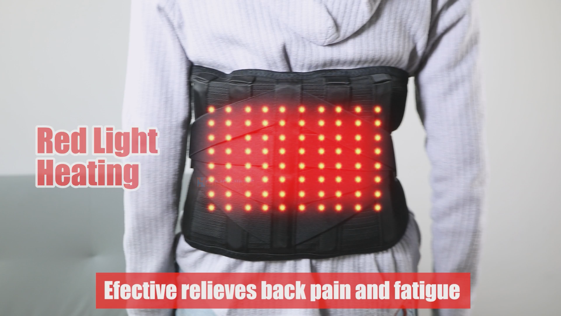thumbnail video image 2 of HONGJING Massage Back Brace for Lower Back Pain Relief,  Heated Support Belt for Relieving Pain from Herniated Disc, Scoliosis, Sciatica (L), 2 of 8