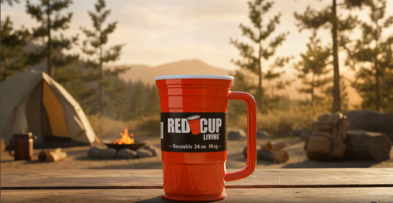 thumbnail video image 2 of Red Cup Living Reusable Red Plastic Cups, 24 oz mug - Set of 4, 2 of 10