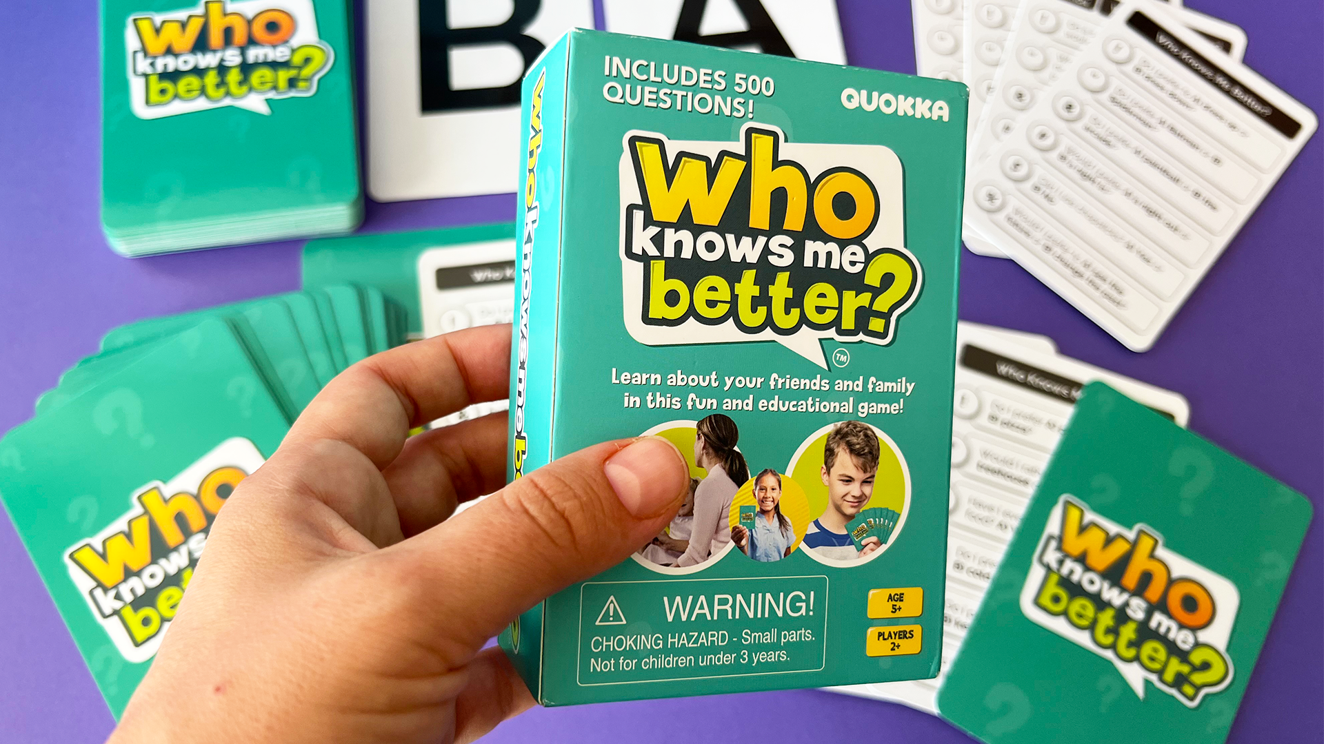 thumbnail video image 2 of QUOKKA Card Board Game for Kids Ages 5+ and Adults - Who Knows Me Better - Get to Know Your Family, 2 of 7
