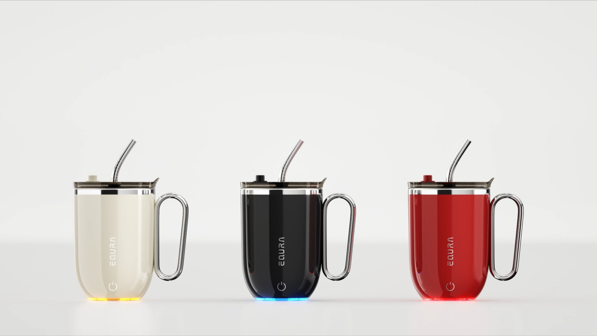 thumbnail video image 2 of DaaSiGwaa Rechargeable Self Stirring Mug Color Temp Indicator with Straw 14.2oz, 2 of 9