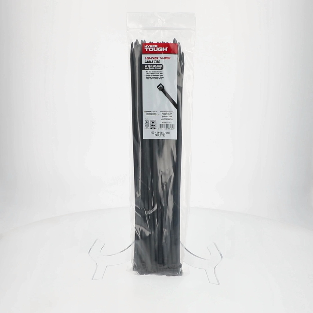 Thomas & Betts L-14-120-0-C Heavy-Duty Nylon Cable Ties - 14 Inch, 120 Lb Strength, Black (100 Pack)