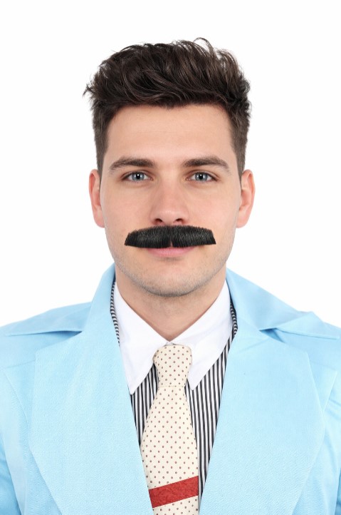 thumbnail video image 2 of HPO Men's Synthetic Hair Mustache Cosplay Facial Hair, 2 of 7