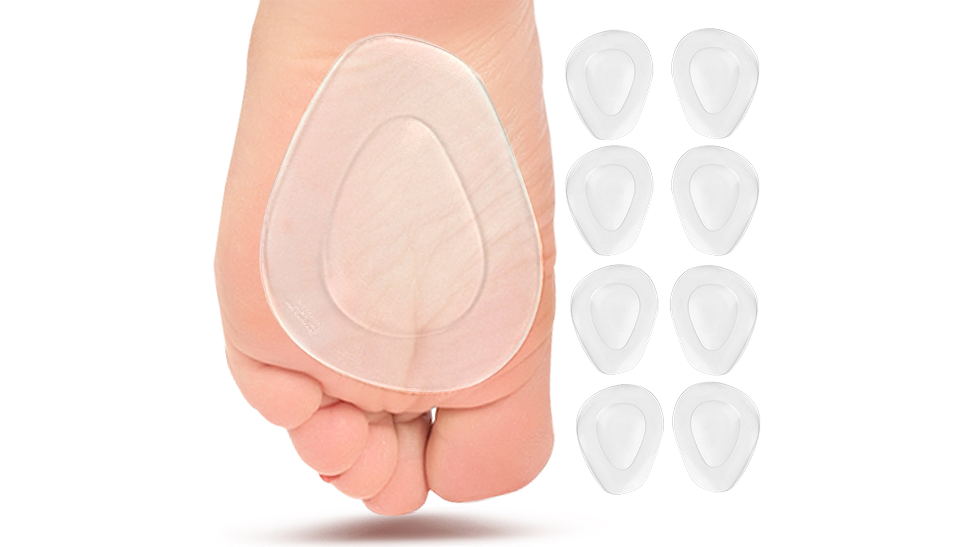 thumbnail video image 2 of Misorita Metatarsal Pads, Ball of Foot Cushion, 8 Pack, Unisex, 2 of 9