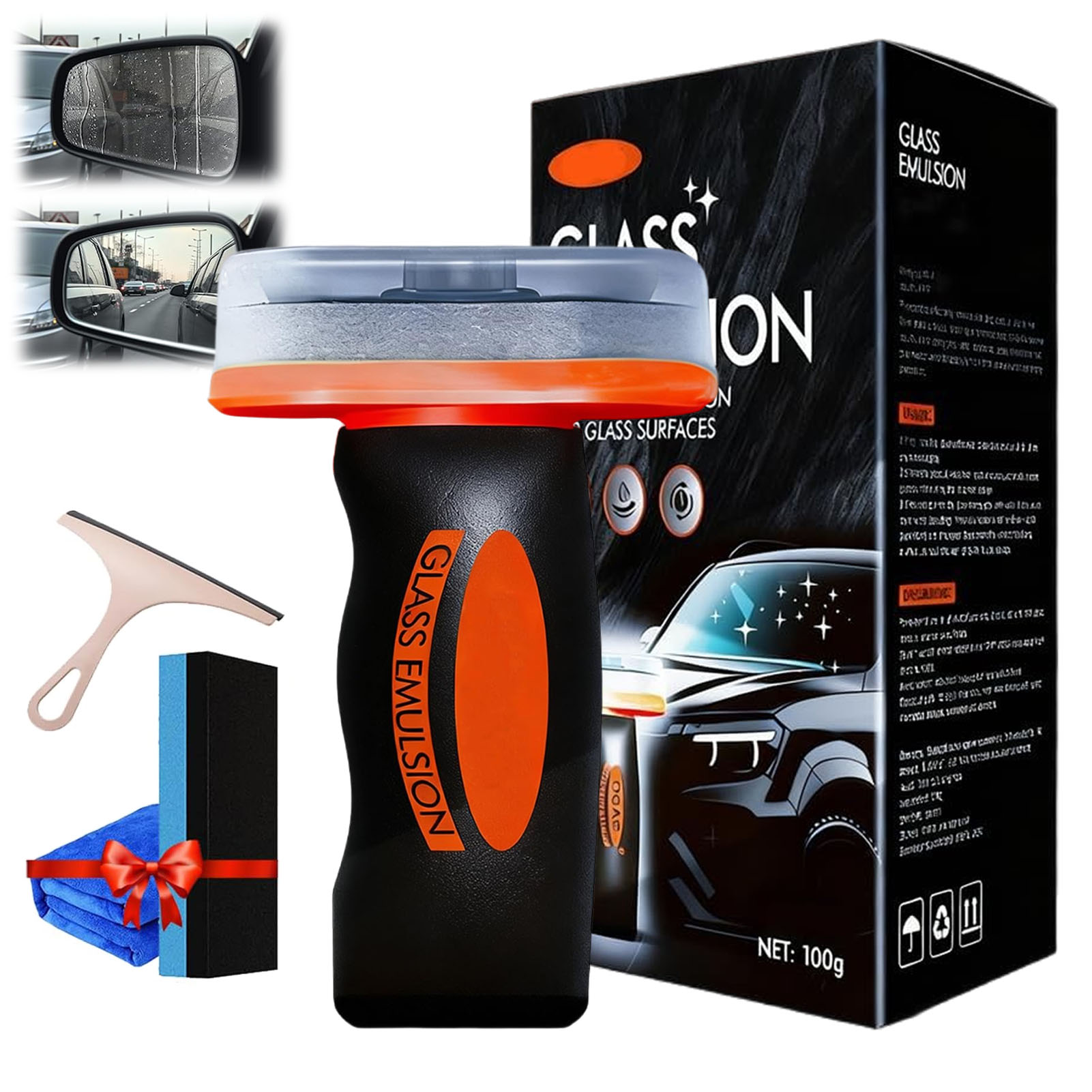 thumbnail video image 2 of Glass Guard Cleaner, Automotive Oil Film Remover with Handle Applicator Brush, Car Window Cleaner for Windshield & Windows, Rain & Fog Resistant Coating(3Sets), 2 of 10