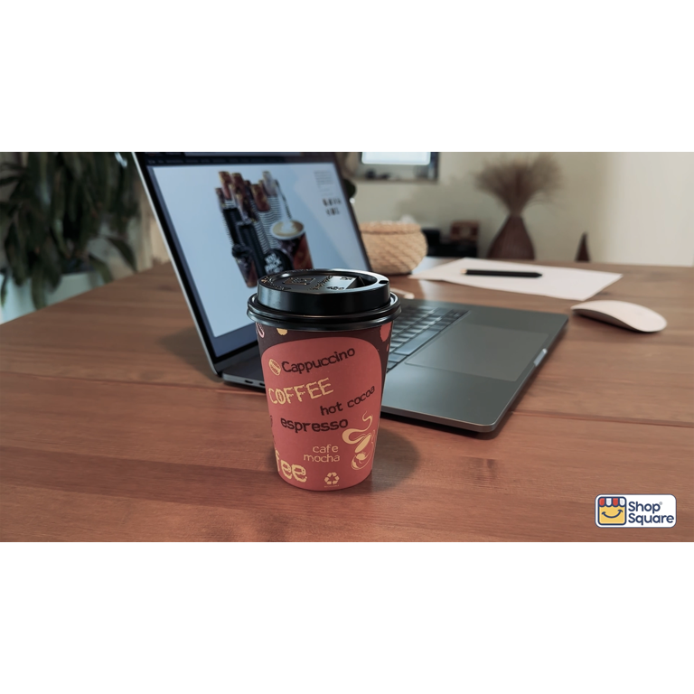 Disposable Coffee Cups with Lids 12 oz, 100 Count, To Go Coffee Cups for Hot Beverages