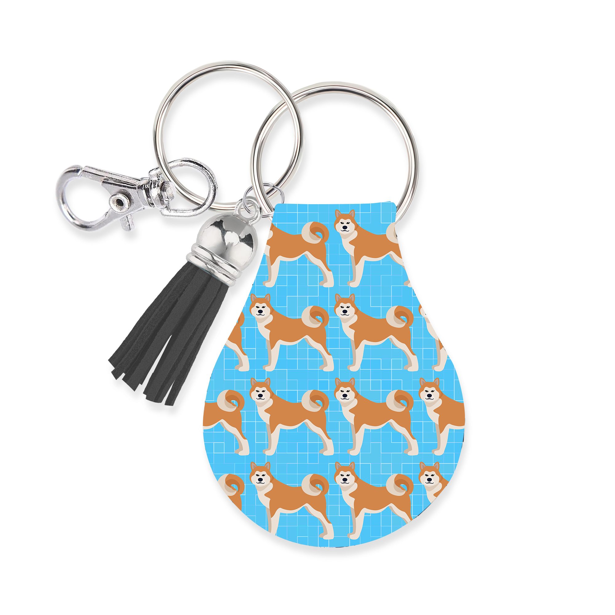 thumbnail video image 2 of Jolitee Neoprene AirTag Compatible Case Keychain – Durable & Stylish Holder with Secure Ring and Clip, Compatible with Apple AirTag (Akita Inu), 2 of 7