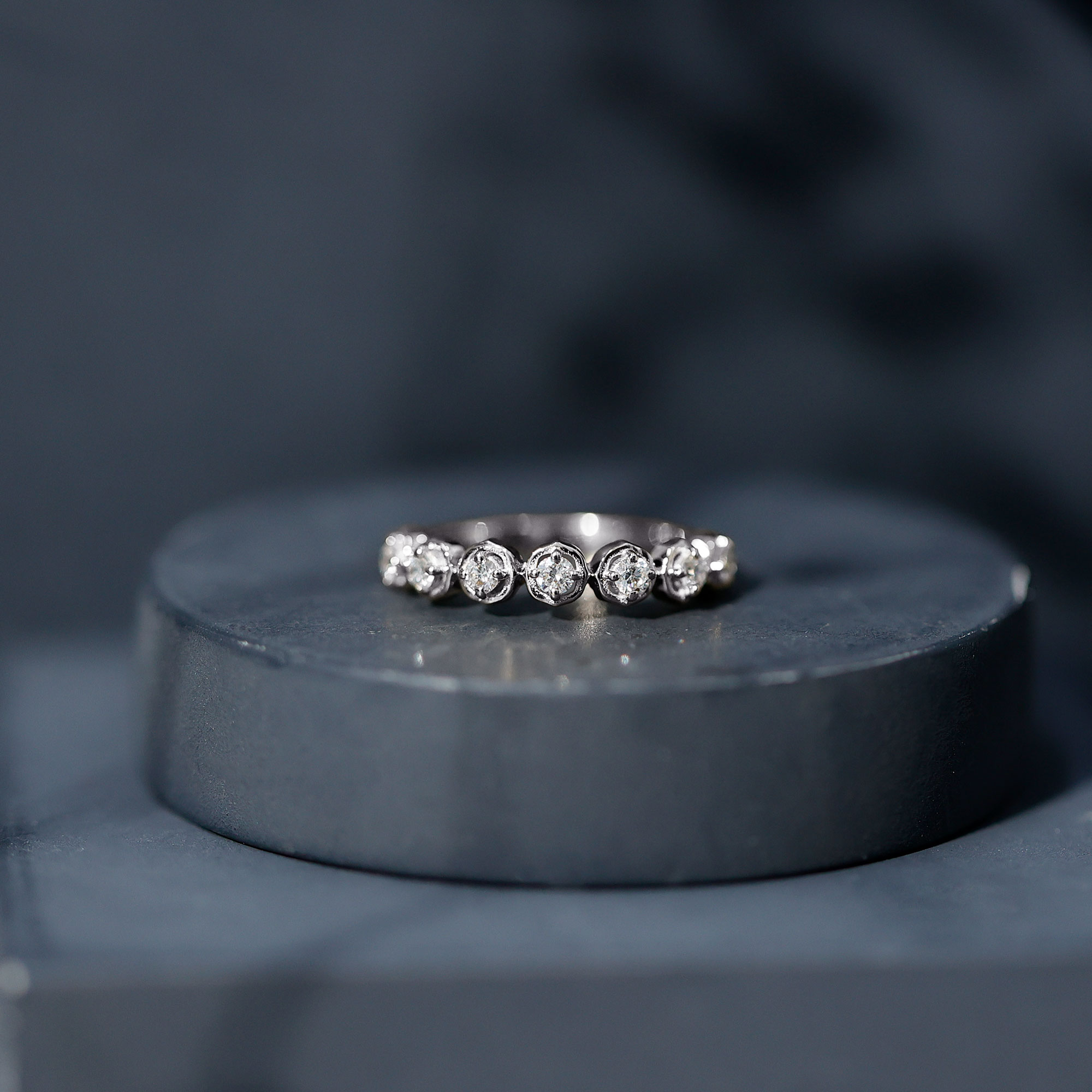 thumbnail video image 2 of Rosec Jewels Lab Created Diamond Anniversary Ring - Vintage Half Eternity Ring for Valentines Day, 14K Yellow Gold, US 12.00, 2 of 9