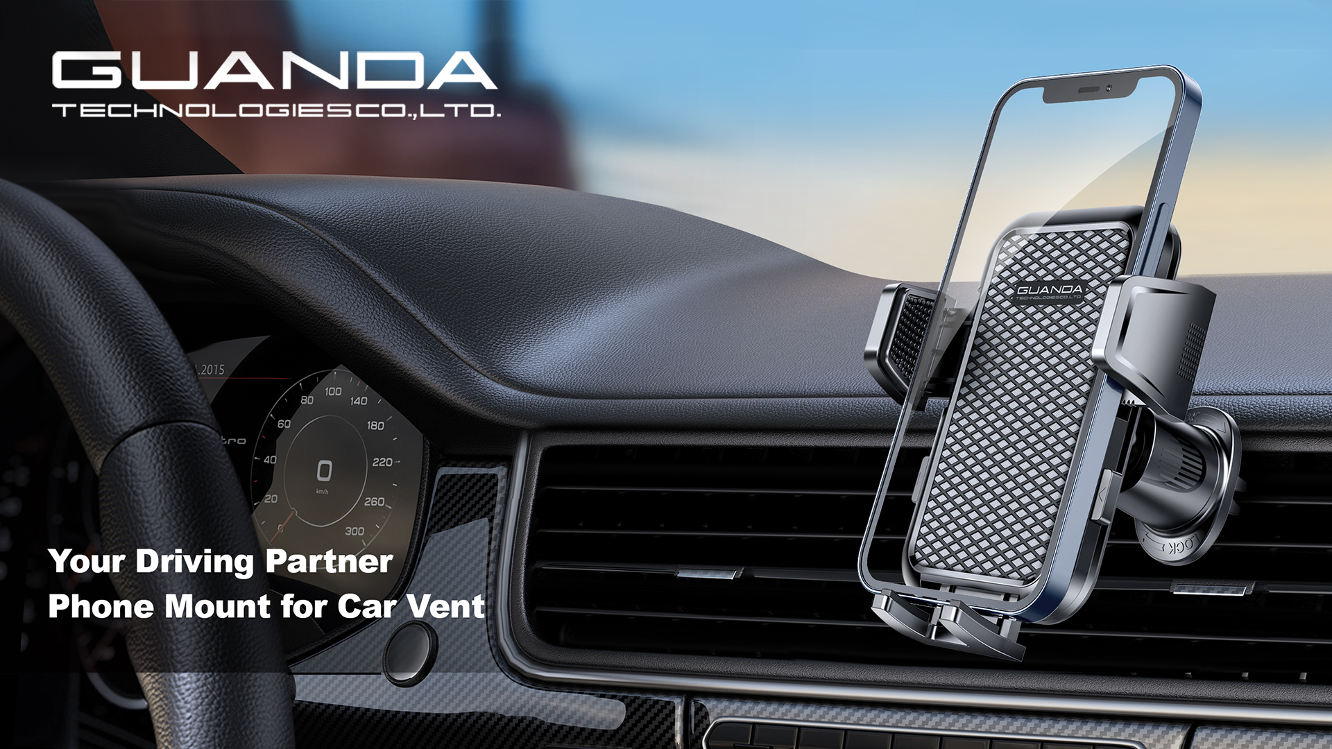 thumbnail video image 2 of GUANDA Universal Car Phone Holder for Air Vent, Secure Hook Clip with 360° Adjustable Mount, Compatible with iPhone, Samsung and Android Phones, 2 of 8