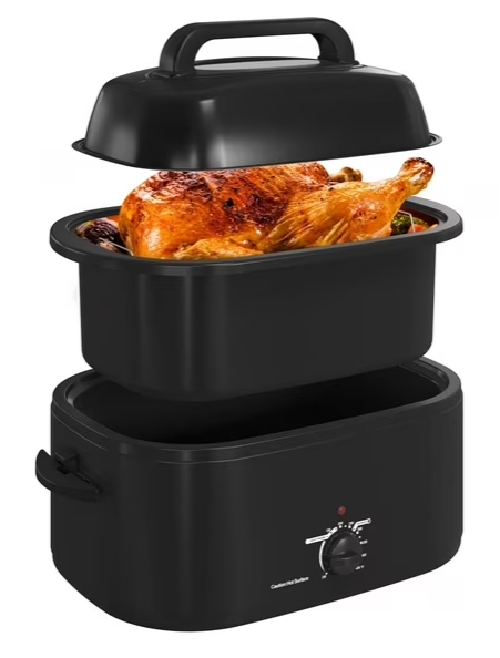 thumbnail video image 2 of Sunvivi Electric 26 Qt Roaster Oven With Glass Lid, Removable Pan & Rack - Black, 2 of 10