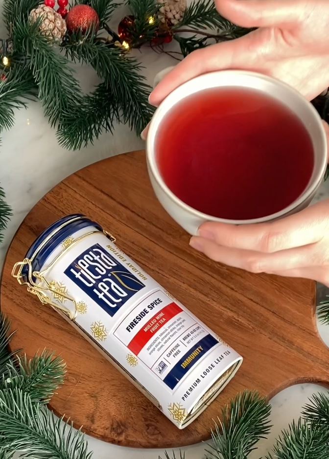 thumbnail video image 2 of Tiesta Tea Fireside Spice Immunity Blend Loose Leaf Herbal Tea, Caffeine Free, GMO-Free, 5 Oz Tin, 2 of 10