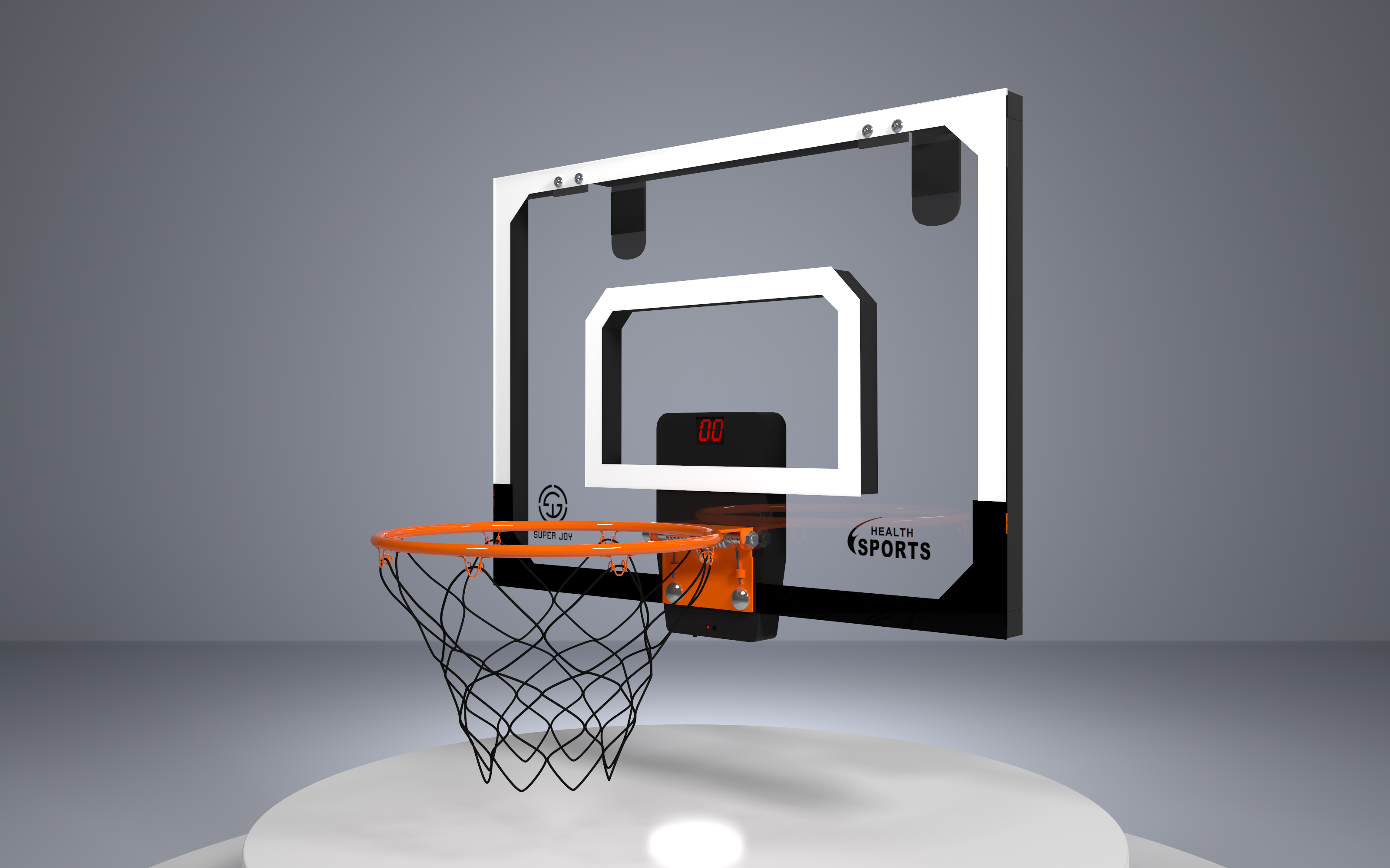 The LED Scoring Indoor Basketball Hoop - Hammacher Schlemmer