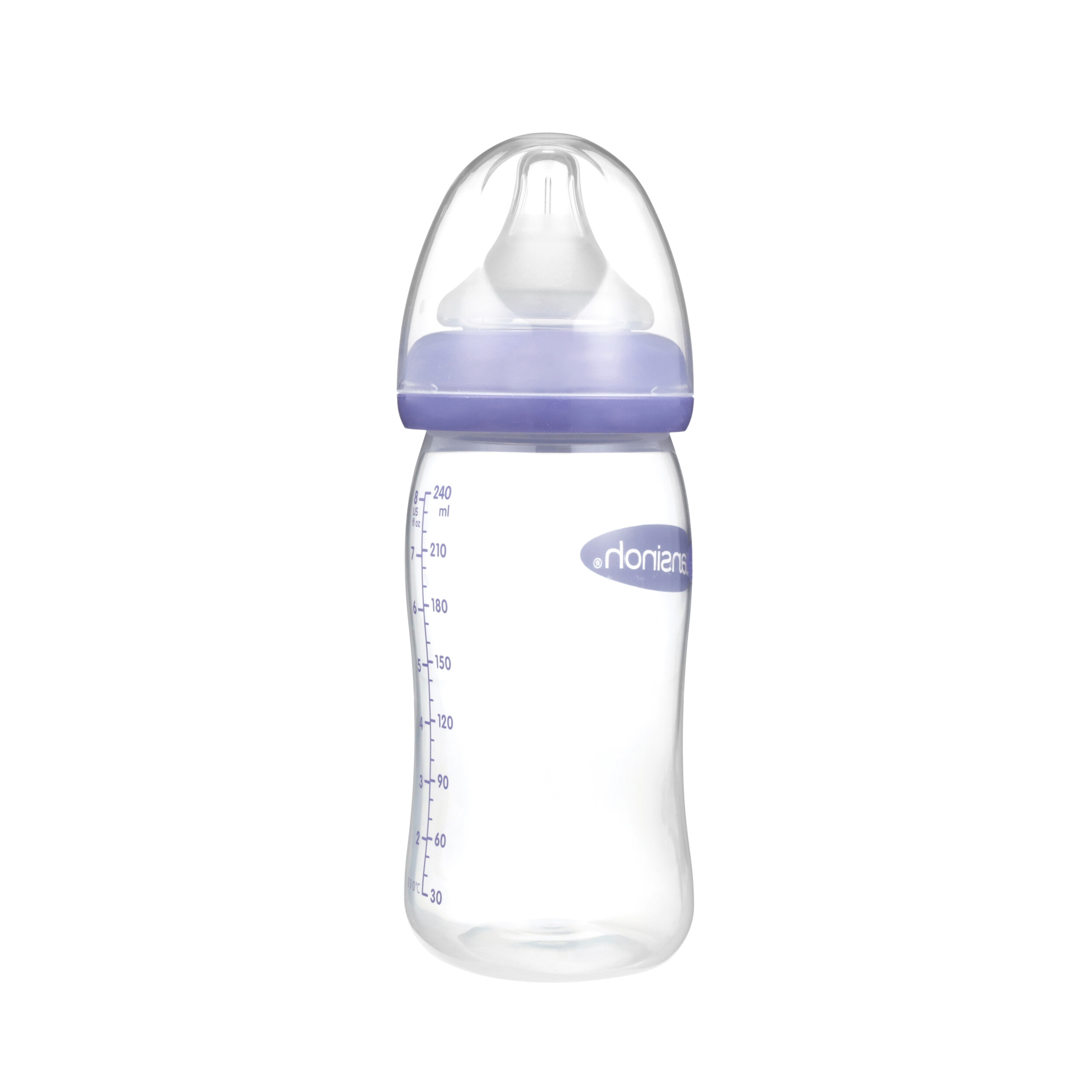 Lansinoh Glass Baby Bottle with NaturalWave Teat (240 ml), Anti-colic,  Premium heat & thermal shock-resistant glass, Medium Flow soft & flexible