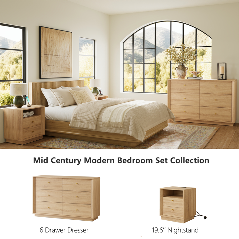 modern white oak dresser Beacon 6-Drawer Dresser