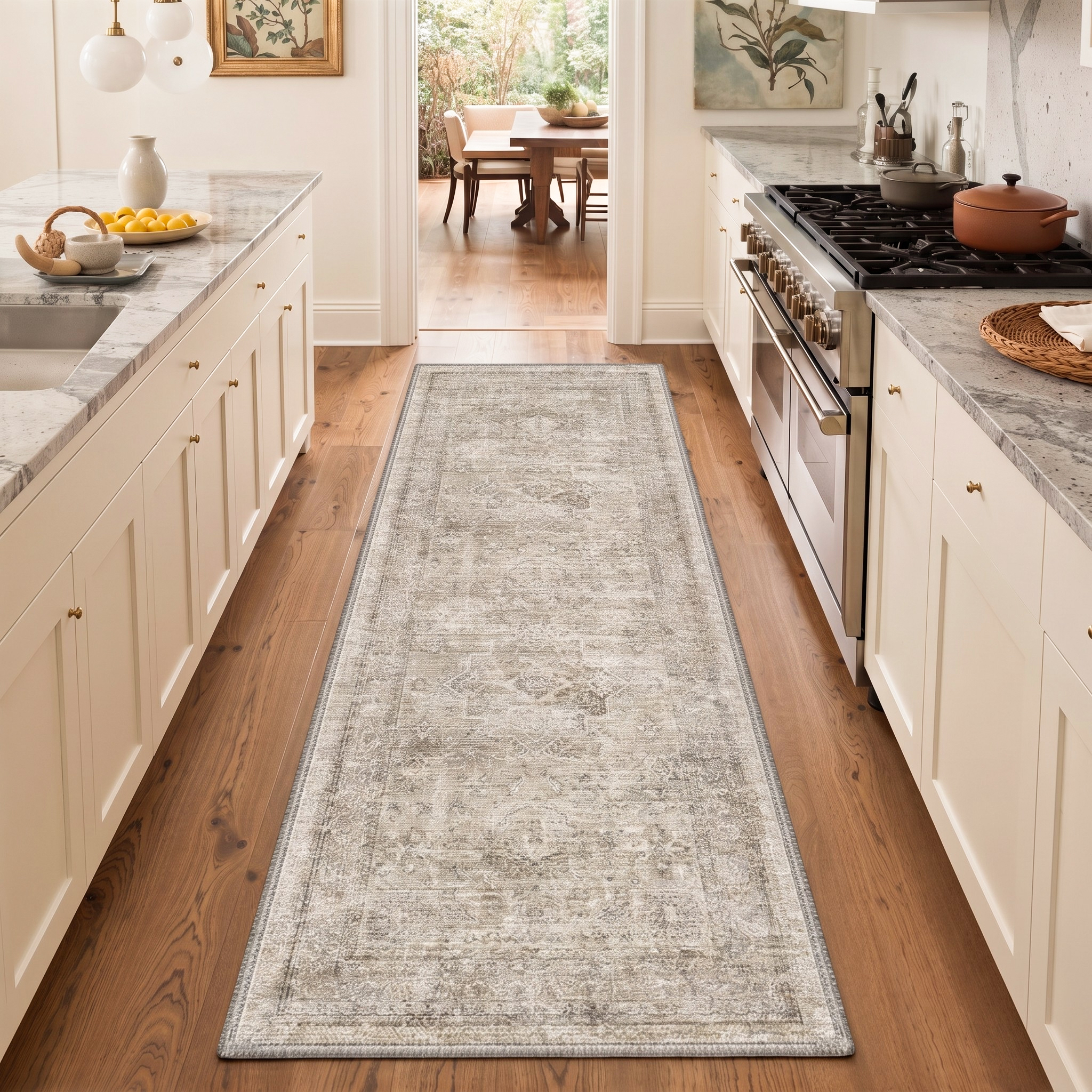 thumbnail video image 2 of GENIMO 5'x7' Area Rug for Living Room, Washable Non Slip Soft Persian Rug for Bedroom Dining Room Home Office, Khaki, 2 of 11