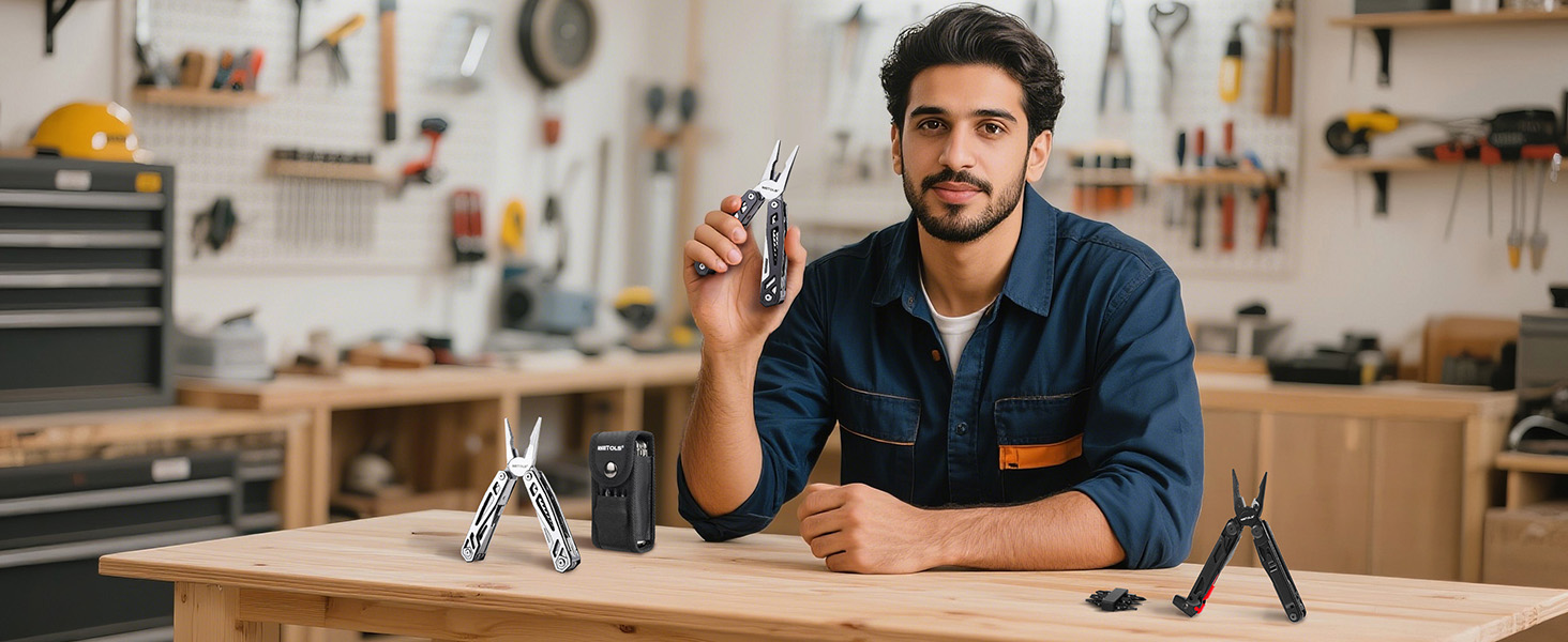 thumbnail video image 2 of Tawom Valentines Day Gifts for Him/Her,21-in-1 Multitool Pocket Knife Self-locking Pliers Multi Tool Survival Gear, EDC Knife with Pouch for Outdoor, 2 of 11