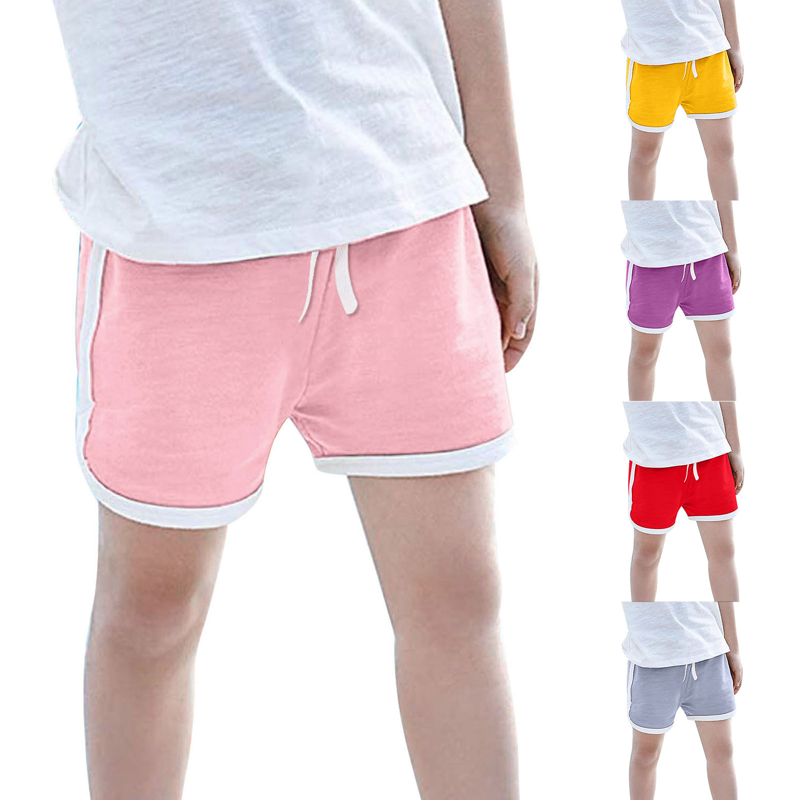 thumbnail video image 2 of SNKSDGM Toddler Girl Pants Set 4T Teen Boys Girls Casual Solid Shorts Summer Holiday Beach Pants Child Sport Shorts 10-11 Years, 2 of 5