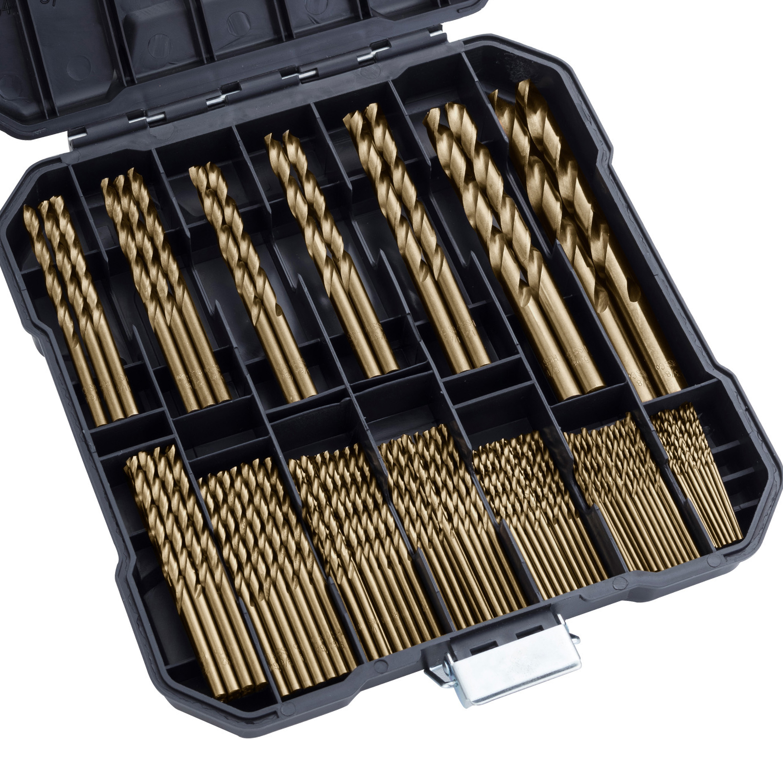 thumbnail video image 2 of Cobalt Drill Bit Set for Hardened Metal and Stainless Steel, 99Pcs M35 HSS Twist Jobber Metal Drill Bits 1/16"-3/8", with Plastic Index Storage Case, 2 of 8