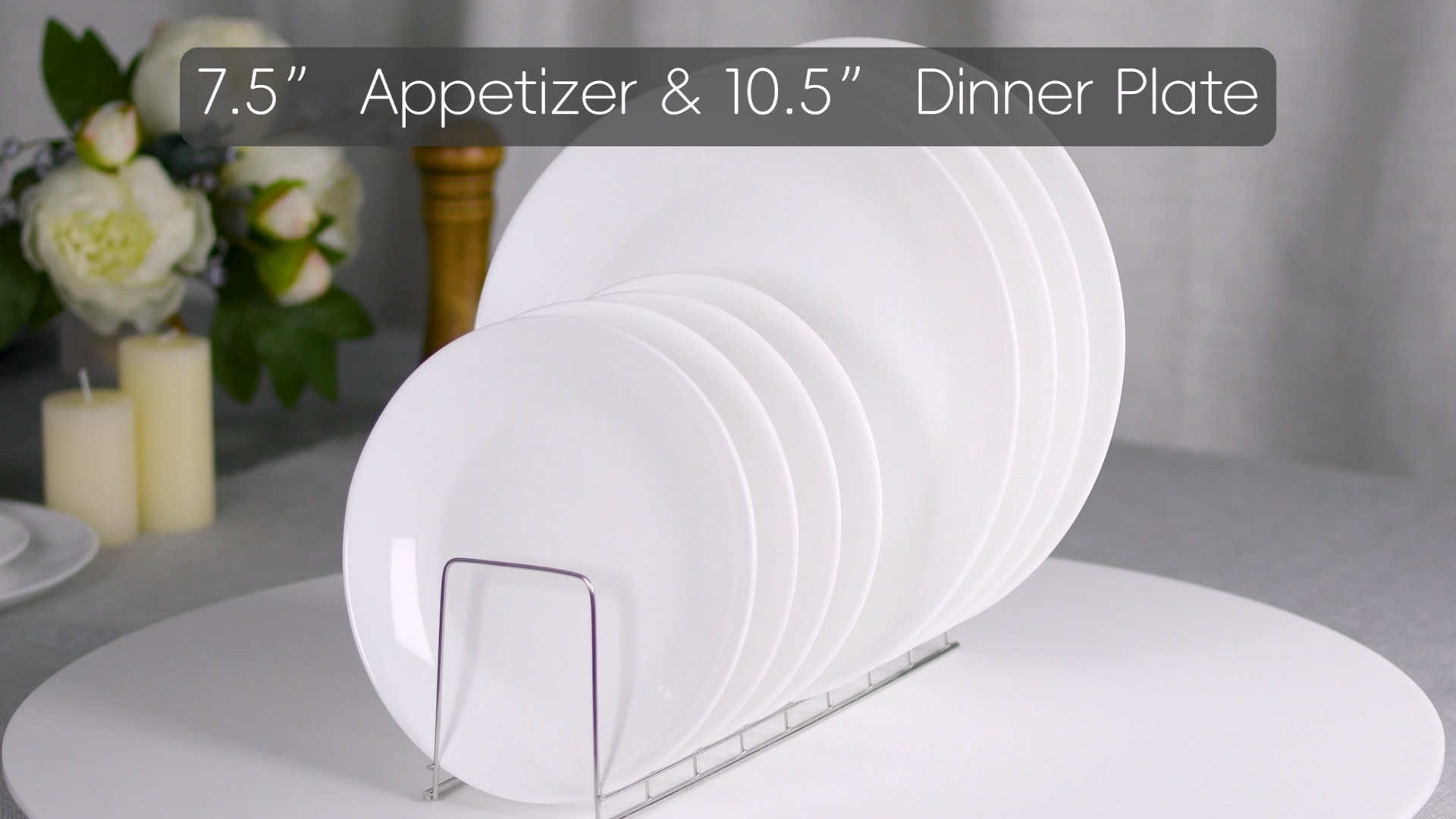 thumbnail video image 2 of LaGlint 7.5 inch Salad Appetizer Plate Set of 6, Lightweight Opal Glass Round Black Plates for Dessert Kitchen, Dishwasher and Microwave Safe, 2 of 9
