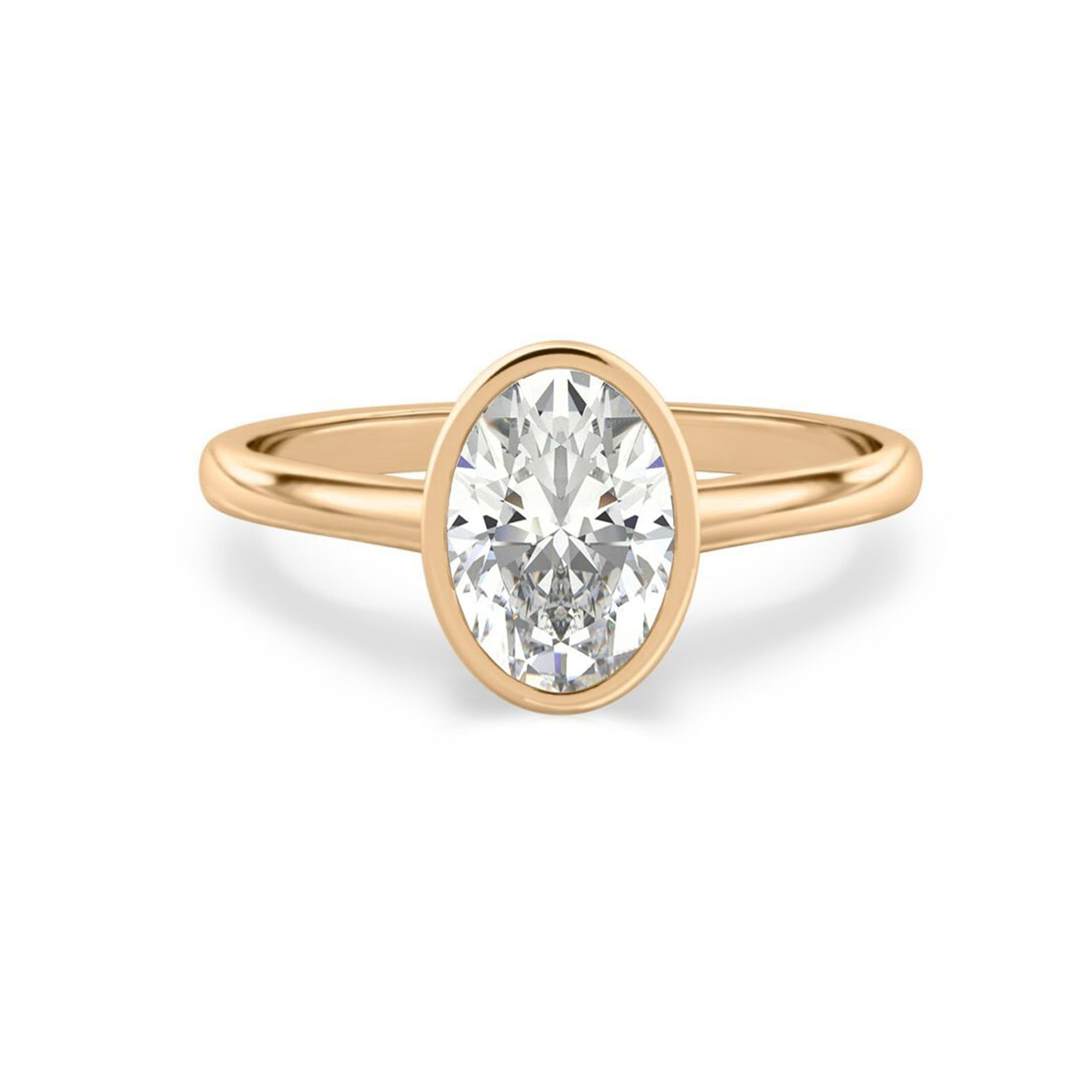 thumbnail video image 2 of Cora Jewellery 2.65CT Bezel set Oval Moissanite Enagagement Ring for Women, 14K Rose Gold, 2 of 9