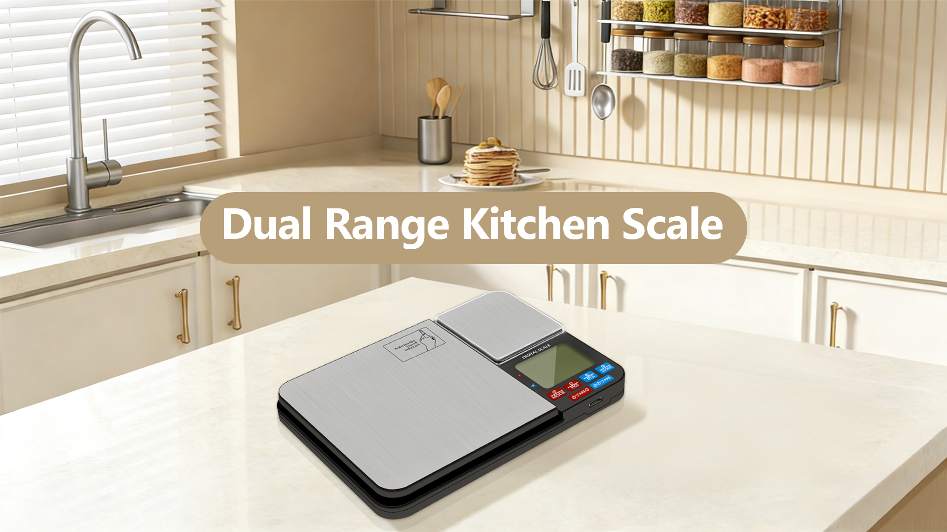 thumbnail video image 2 of Dual Platform Kitchen Scale with 0.001oz & 0.1g Precisions, 11lb/5kg Capacity, for Precise Baking & Cooking. Features Tare, Accumulation, Backlit Display, 7 Units, 2 of 12