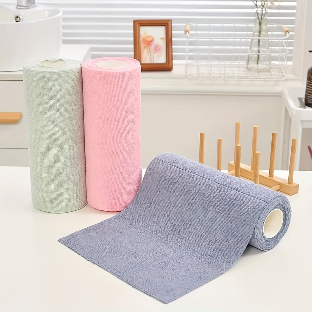 thumbnail video image 2 of Microfiber Cleaning Cloth Roll, 30/20pcs, Tear Away Reusable Paper Towels, Commercial Shop Rags, Microfiber Towels for Cars, Lint Free Rags for House, Kitchen, Automotive, 9.84"×9.84", 2 of 12