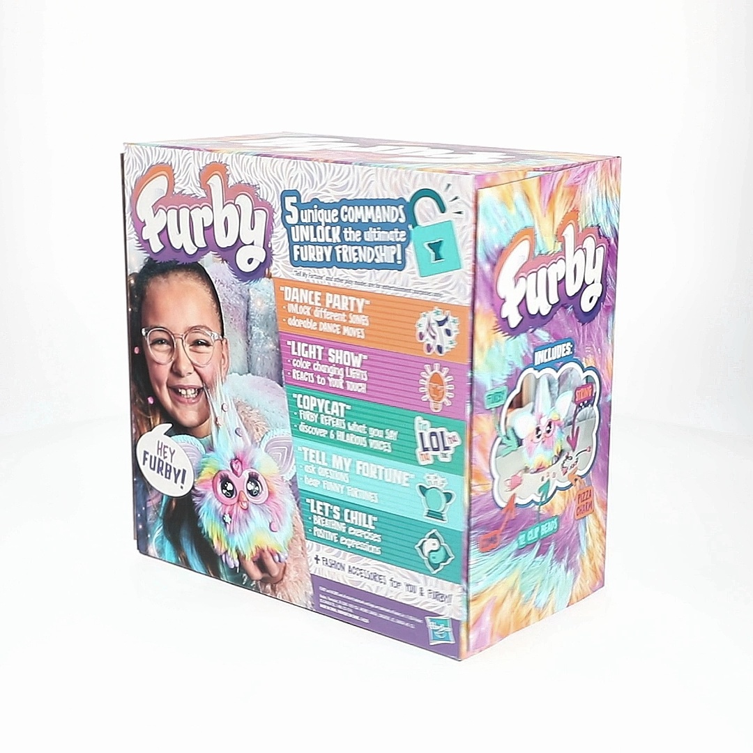 Furby, Tie Dye Plush Toy, Voice Activated, Ages 6+, Interactive
