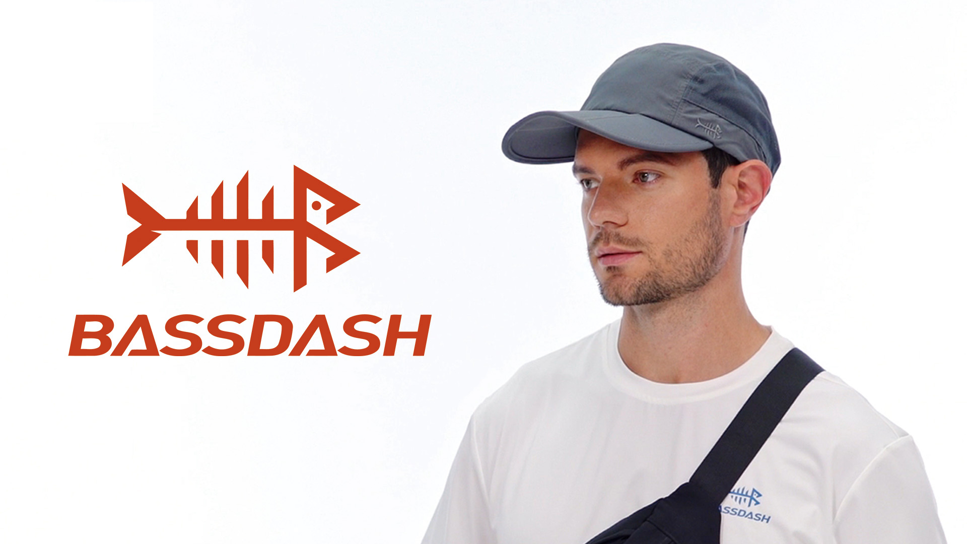 thumbnail video image 2 of Bassdash Folding Fishing Baseball Cap UPF 50+ Water Resistant Outdoor Portable Brim Hats for Women Men Hiking Adjustable, 2 of 7