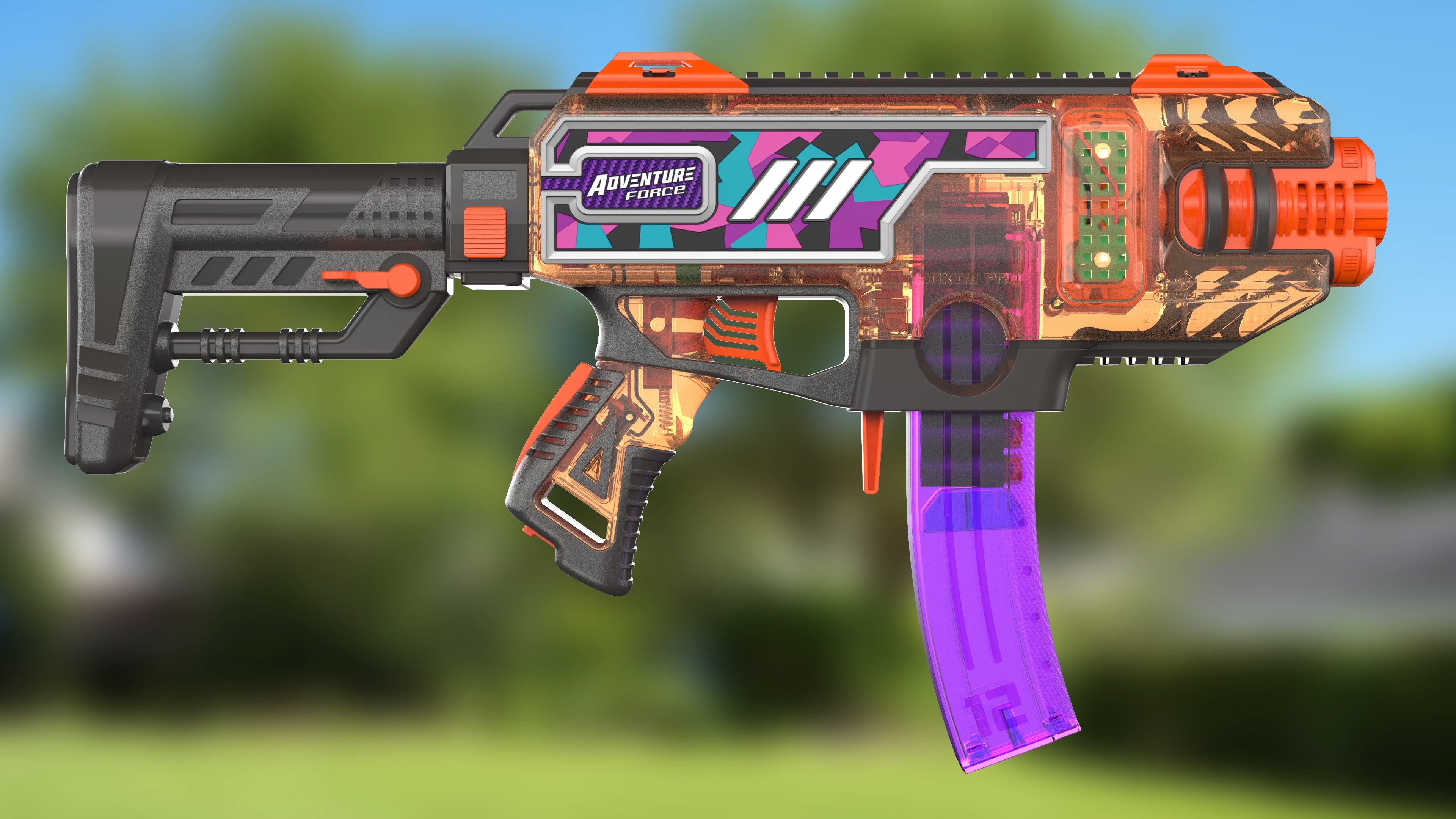 thumbnail video image 3 of Adventure Force Tactical Strike Maxim Pro Flywheel Motorized Foam Dart Blaster with 15 Half-Length Pro Darts and Protective Eyewear, 14+, 3 of 9