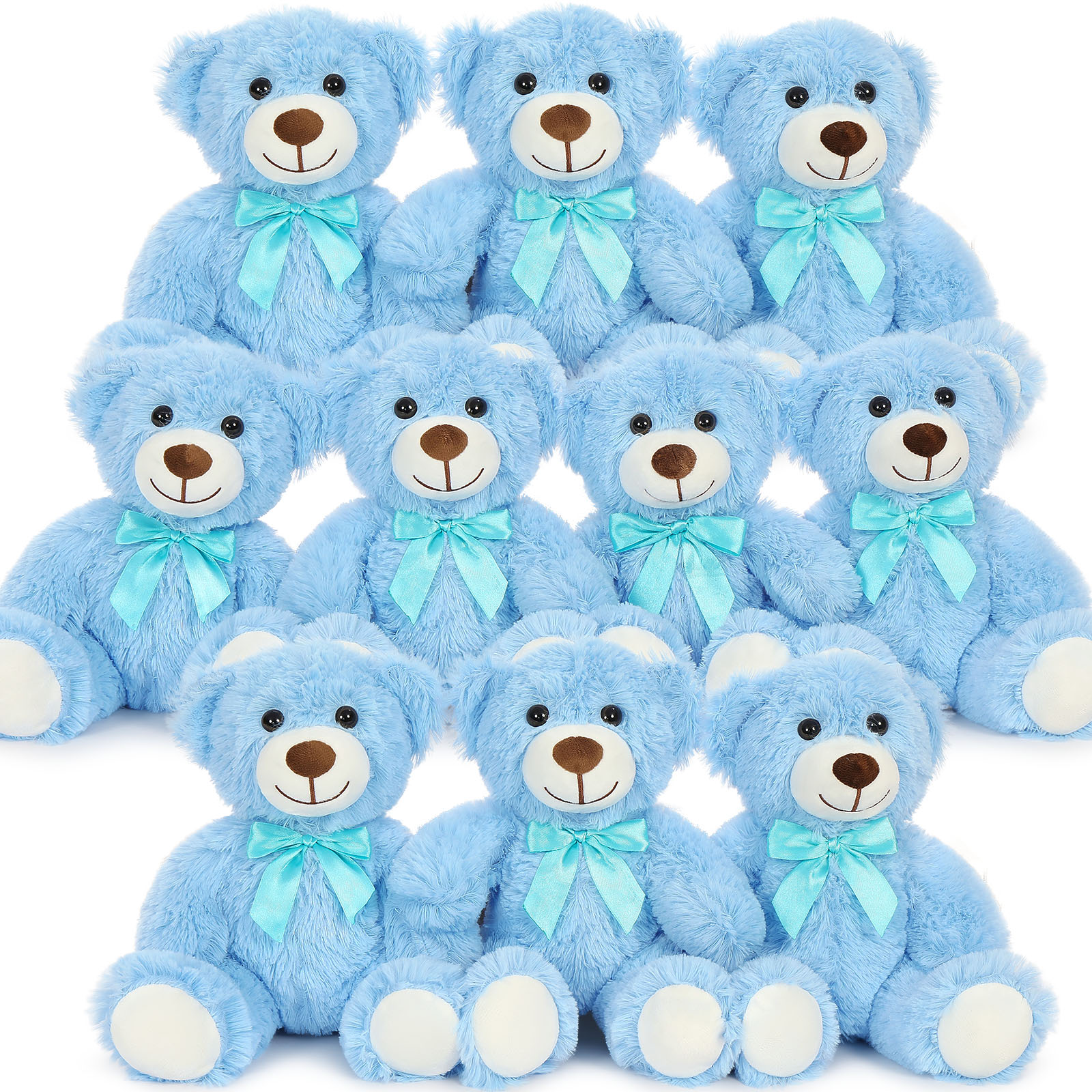 thumbnail video image 2 of MaoGoLan 10 Packs Teddy Bear Stuffed Animals Bulk Teddy Bear Plush Toy, 2 of 9