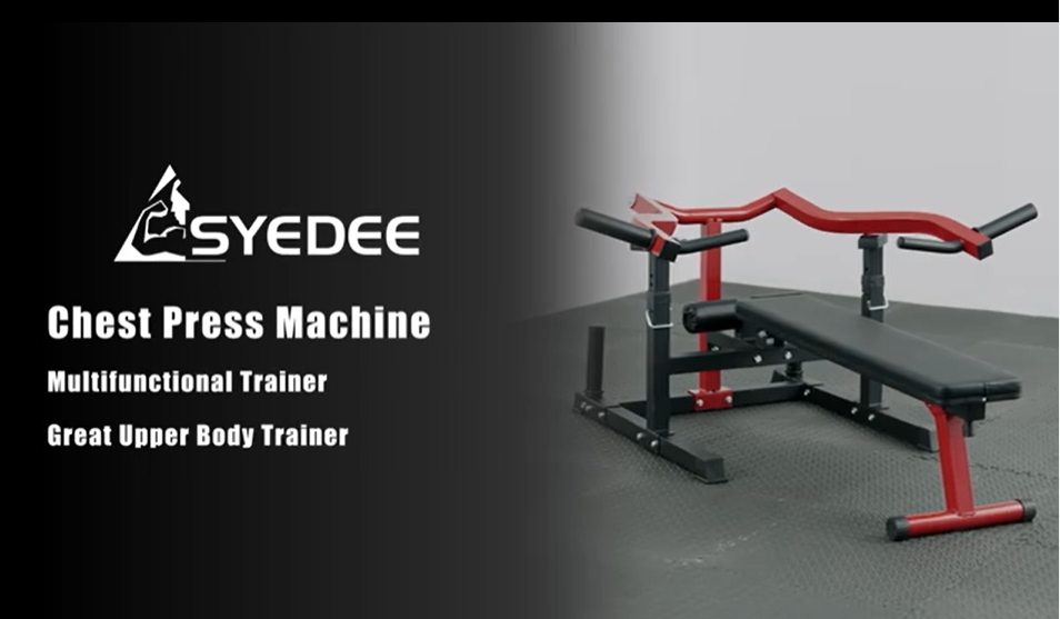 thumbnail video image 2 of Syedee Chest Press Machine, 1250LBS Capacity with Independent Converging Arms, Adjustable Flat Incline Fitness Bench for Home Gym, 2 of 10
