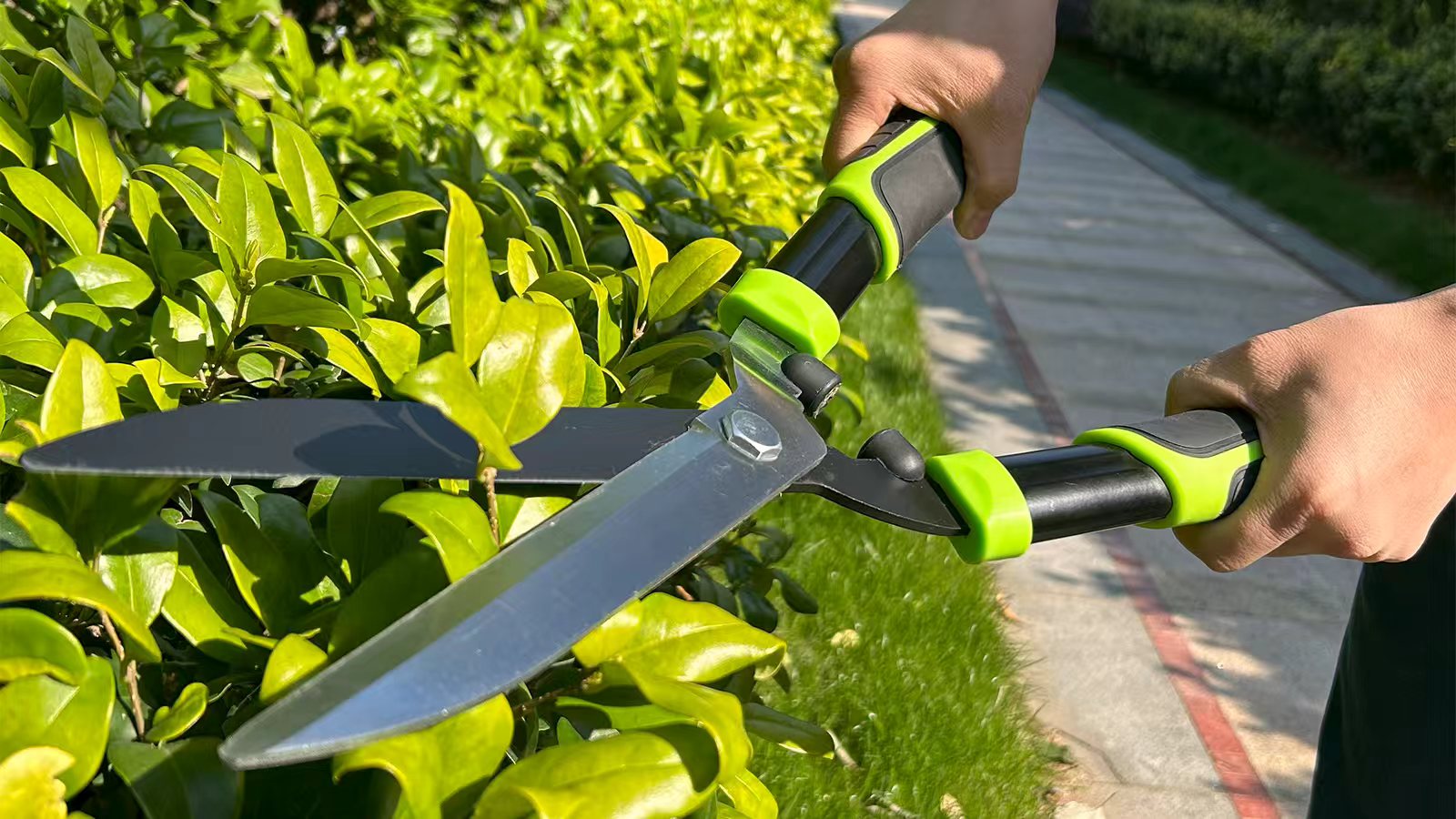 thumbnail video image 2 of YARTTING Hedge Shears, Hedge Clippers for Trimming Borders, Hedge Trimmer with Sharp Blade, Shears Gardening Tools for Shaping Hedges, Shrubs Bushes, 2 of 11