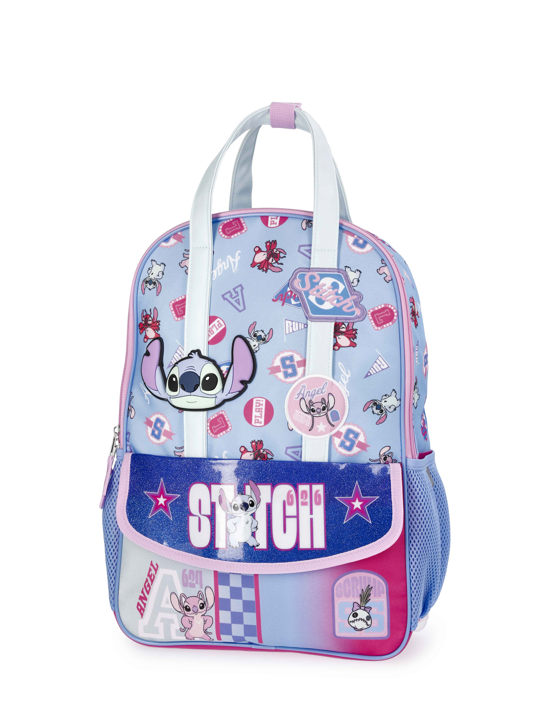 New Loungefly Disney Stitch Mini Backpack - Light Blue and Pink Loungefly Disney Stitch & Angel Pastel Cherry Blossoms  main image 4