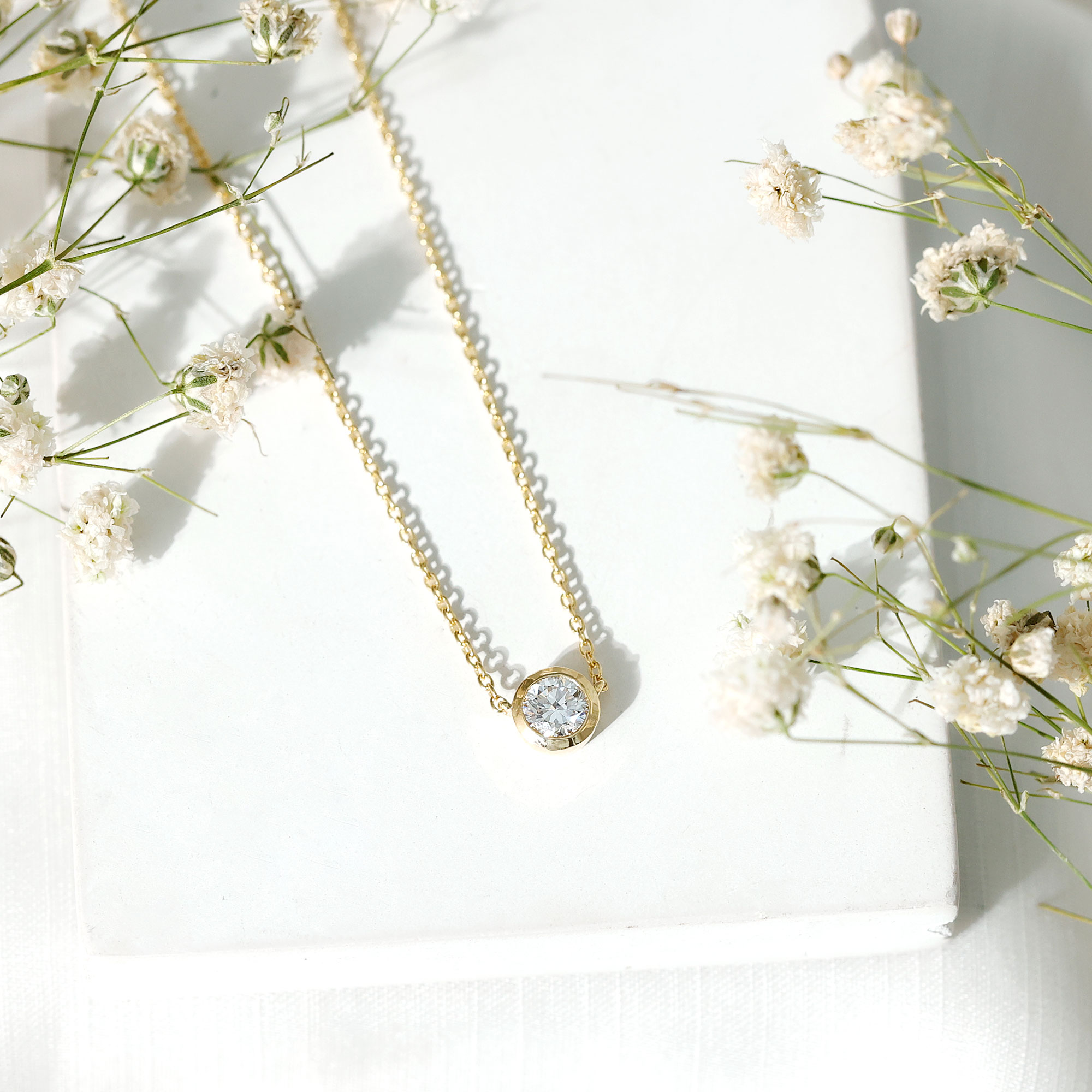 thumbnail video image 2 of Rosec Jewels - Lab Grown Solitaire Diamond Circle Pendant (5 mm, 1/2 Ct EF-VS Quality Certified), 14K White Gold, 2 of 8