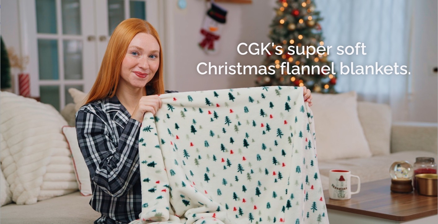 thumbnail video image 2 of CGK Linens Christmas Fleece Throw Blanket – Soft Flannel, Lightweight, Cozy Warm Blanket for Couch, Bed & Chair, 2 of 5