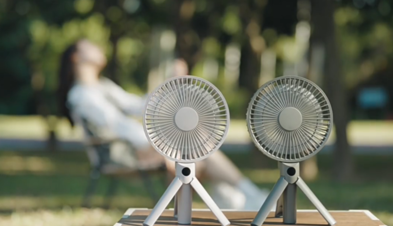 thumbnail video image 2 of Zcvtbye Camping Fan with LED Display, 4-Speed Handheld & Desk Fan, 3000mAh Rechargeable Portable Fan, Foldable Small Fan for Outdoor Travel Office Desk, 2 of 10