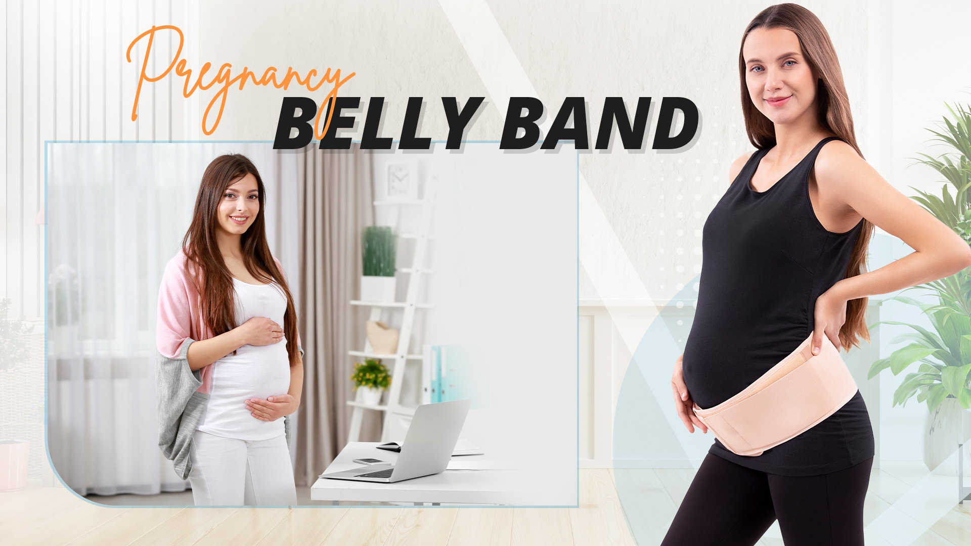 thumbnail video image 2 of SNUG360 Pregnancy Belly Band for Pregnant Women (Large, Beige), 2 of 8