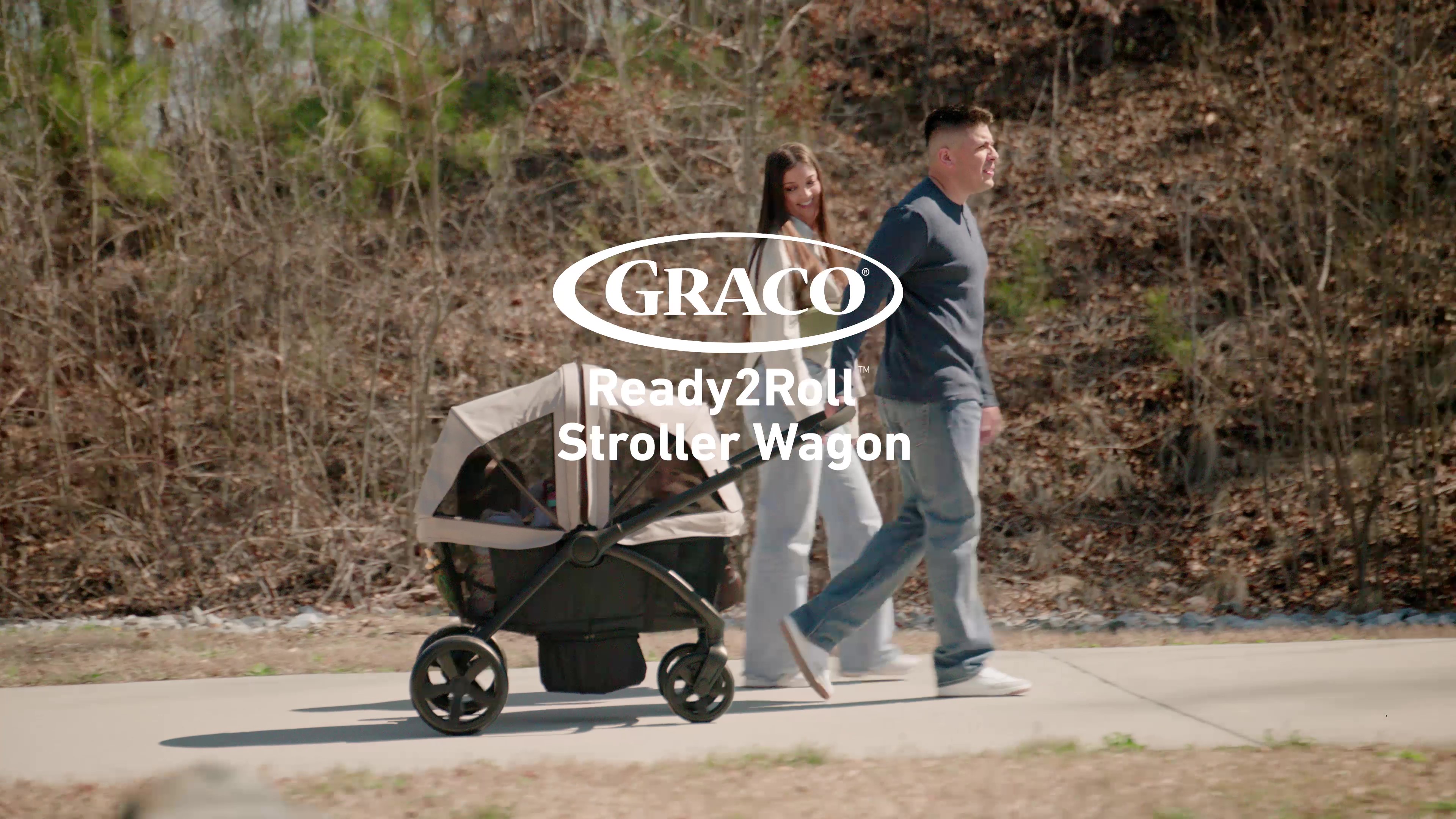 thumbnail video image 2 of Graco Ready2Roll Baby Stroller Wagon, Pinnacle, Beige, 2 of 8